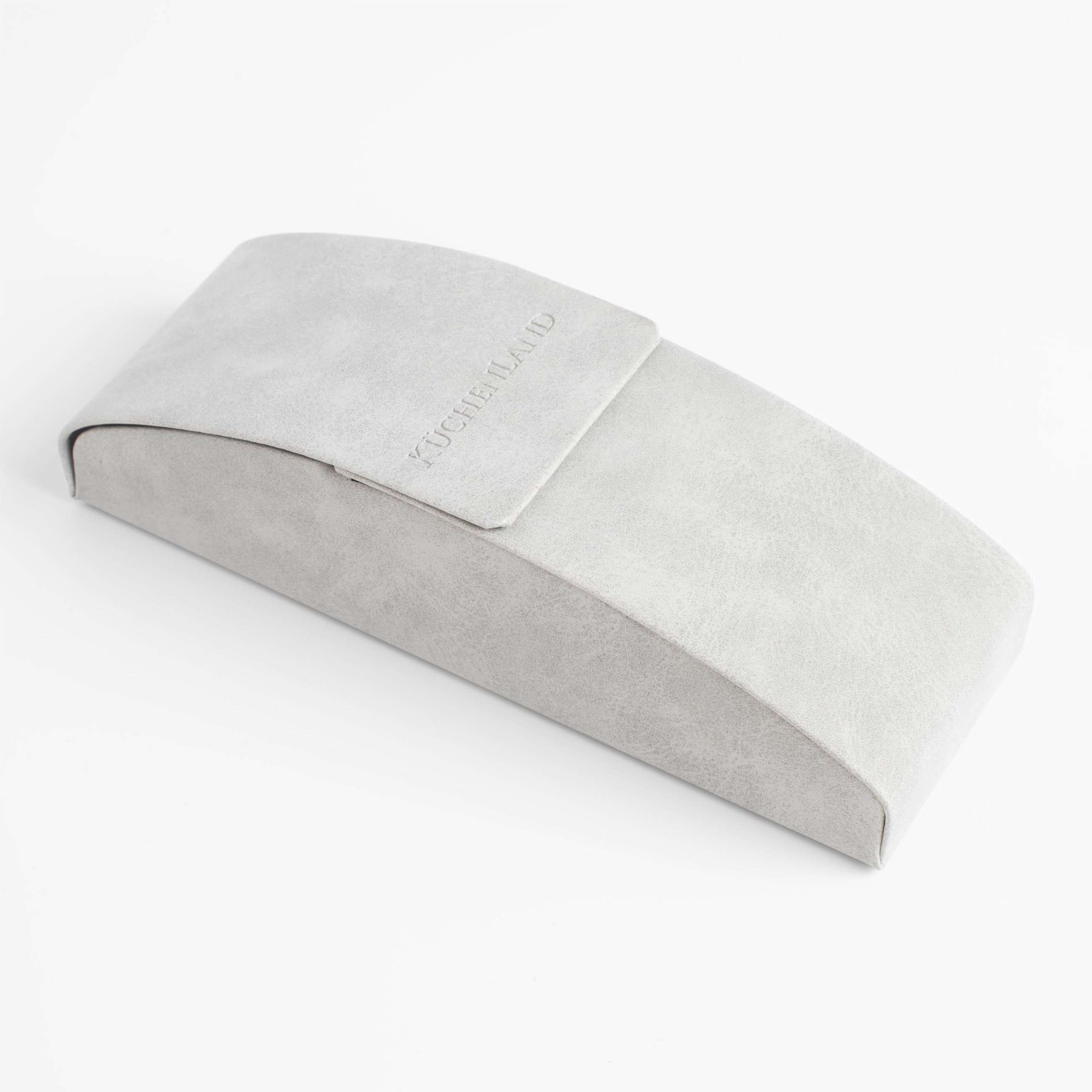 Eyeglass case, 15x5 cm, polyurethane, light grey, Rock