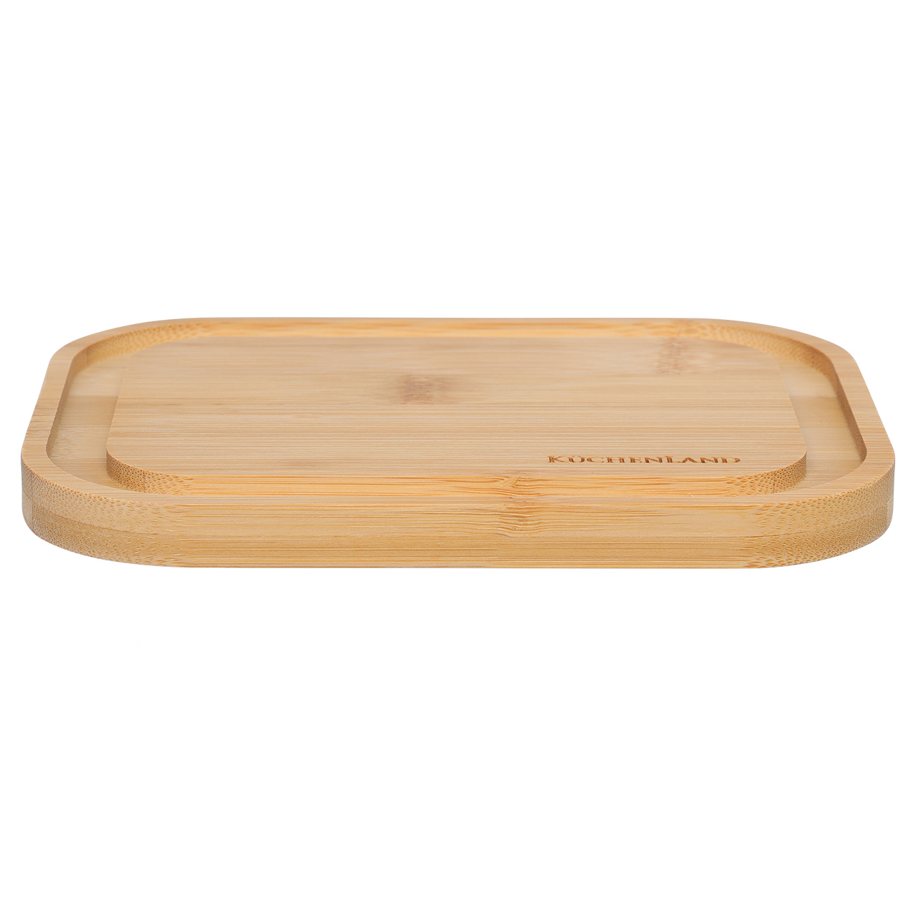 Butter dish, 18 cm, bamboo / glass, rectangular, Home made