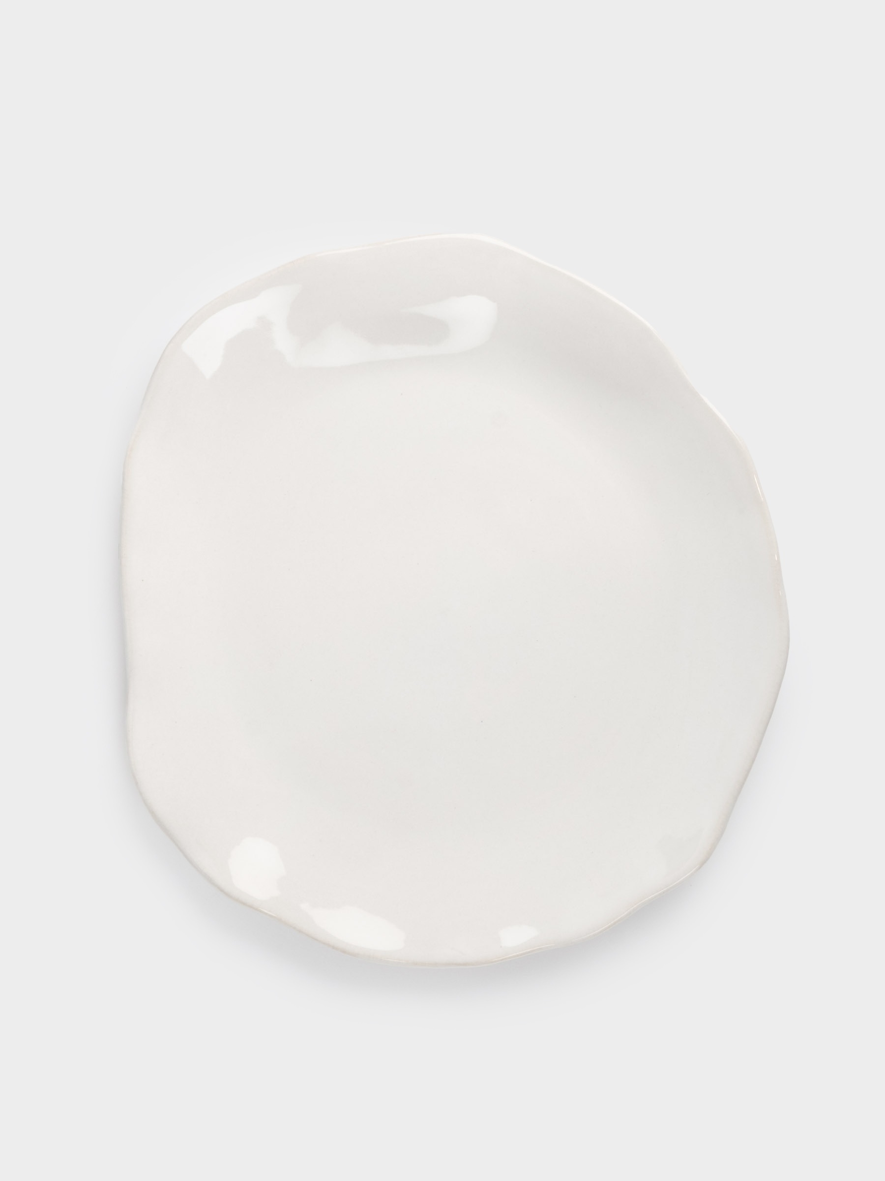 Dinner plate, 27 cm, ceramic, white, Uneven edge, Bumpy, image-0