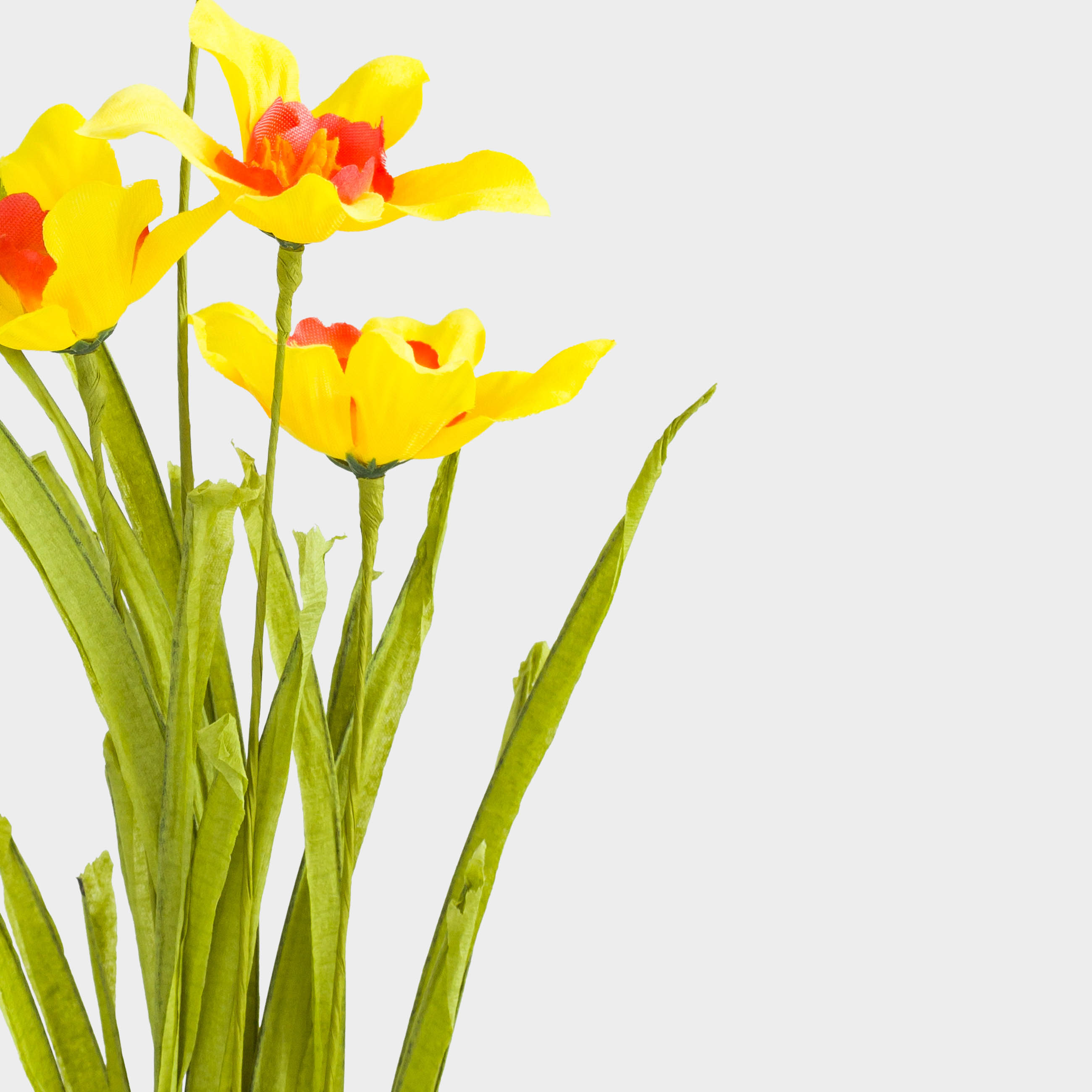 Decorative branch, 61 cm, polyester / plastic, Yellow daffodils, Flower garden, image-3
