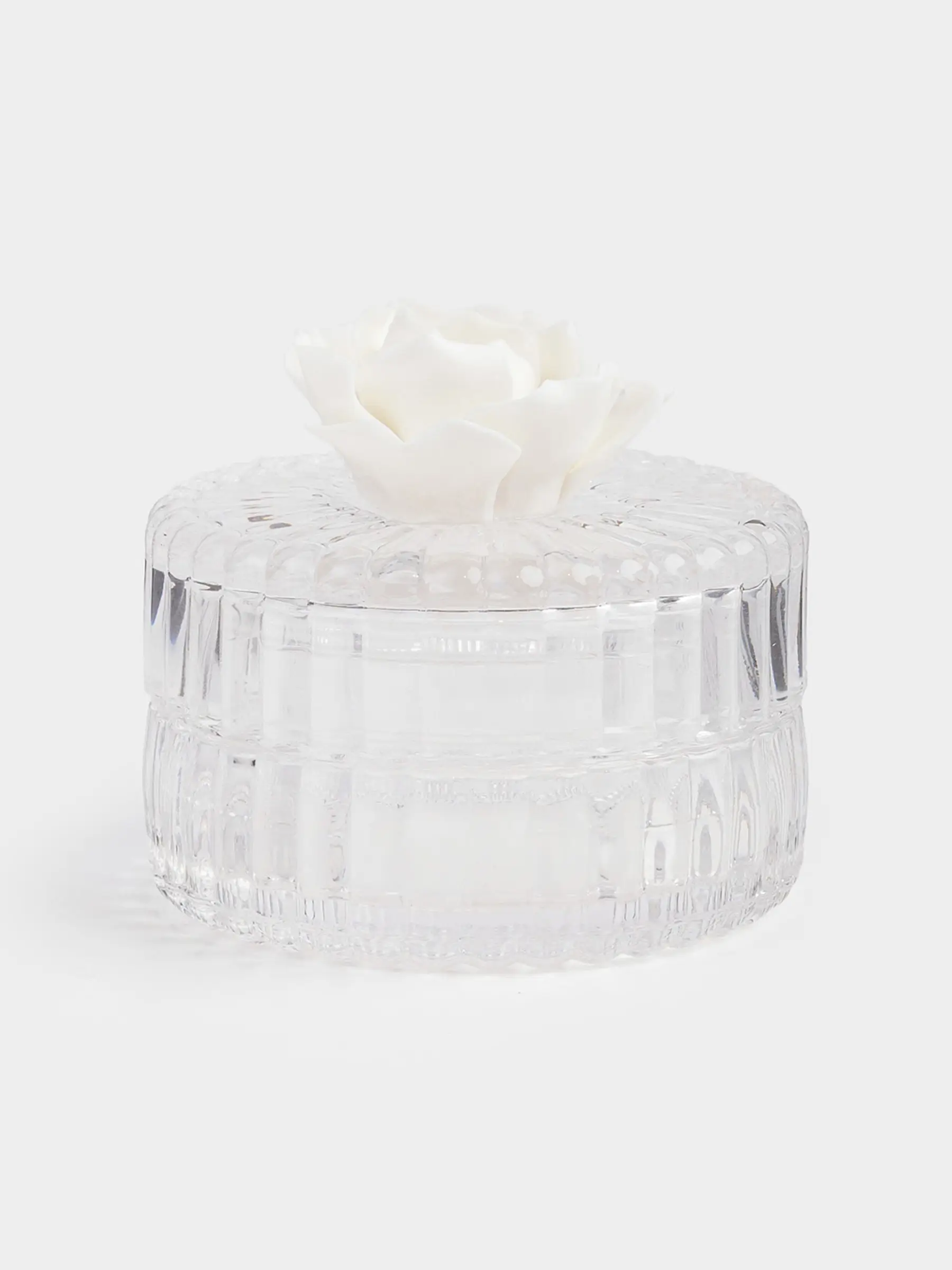 Storage container, 8x9 cm 150 ml, glass / porcelain P, Flower, Rose