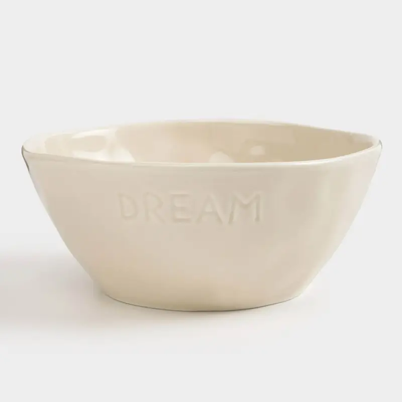 Salad bowl, 17x7 cm, 900 ml, porcelain P, dairy, Dream, Crumple words
