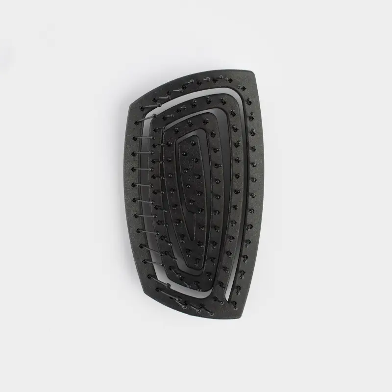 Hair massage comb, 11x6 cm, for travel, vegetable fiber / plastic, black, Zipo ,image-0