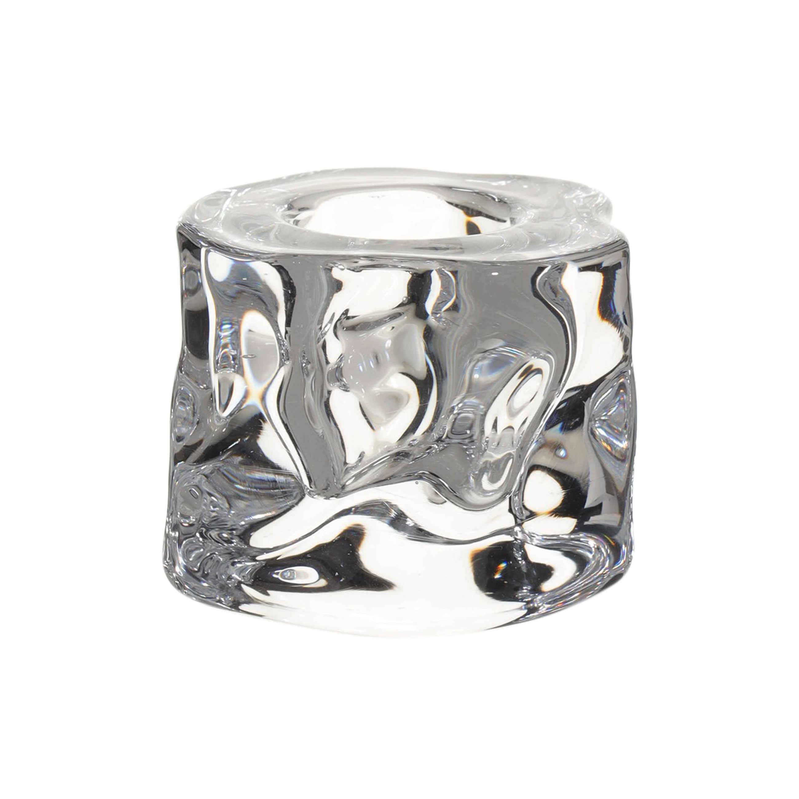 Candle holder, 4 cm, for a thin candle, glass, Concave, image-0
