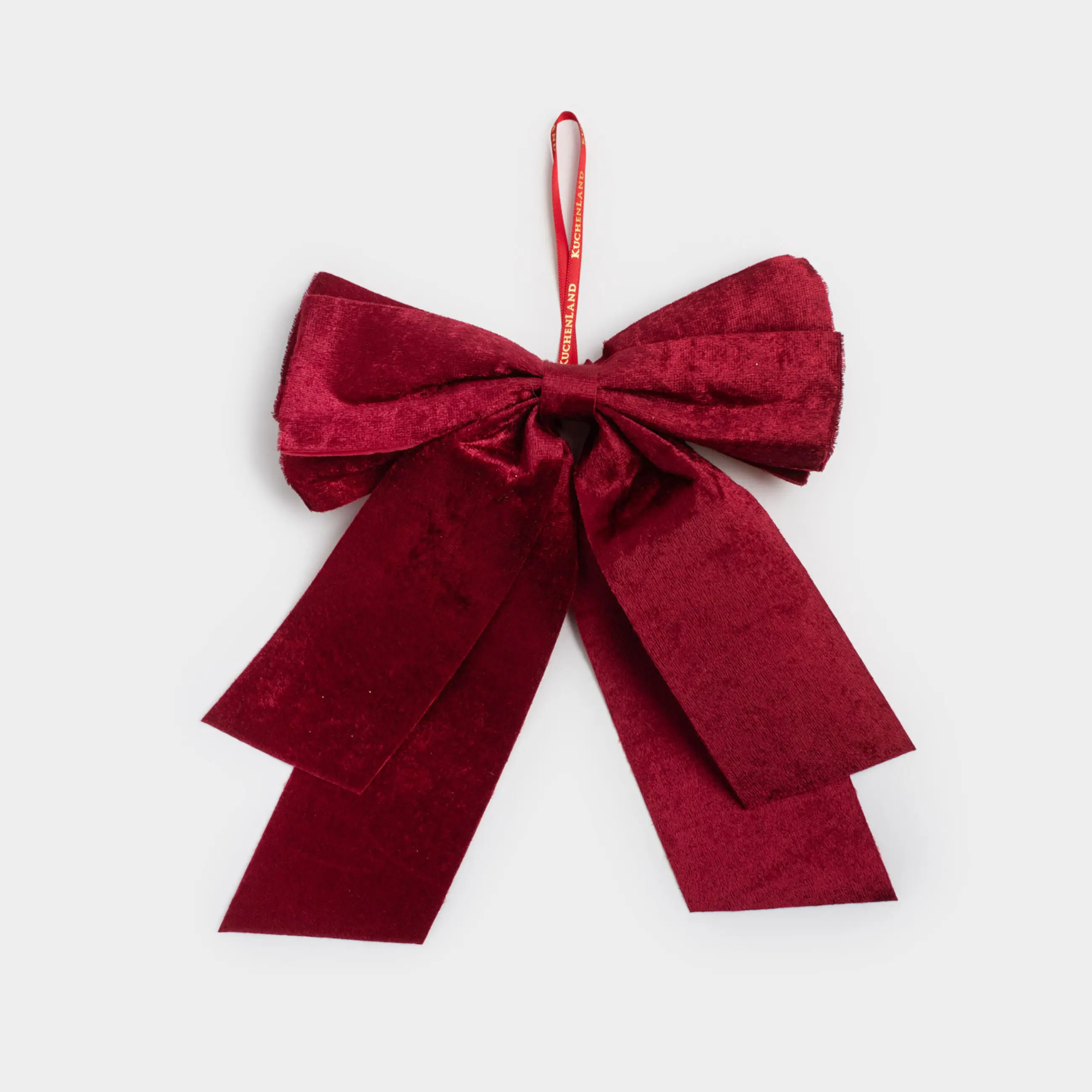Decorative ornament, 27 cm, polyester, red, Bow, Bow velvet