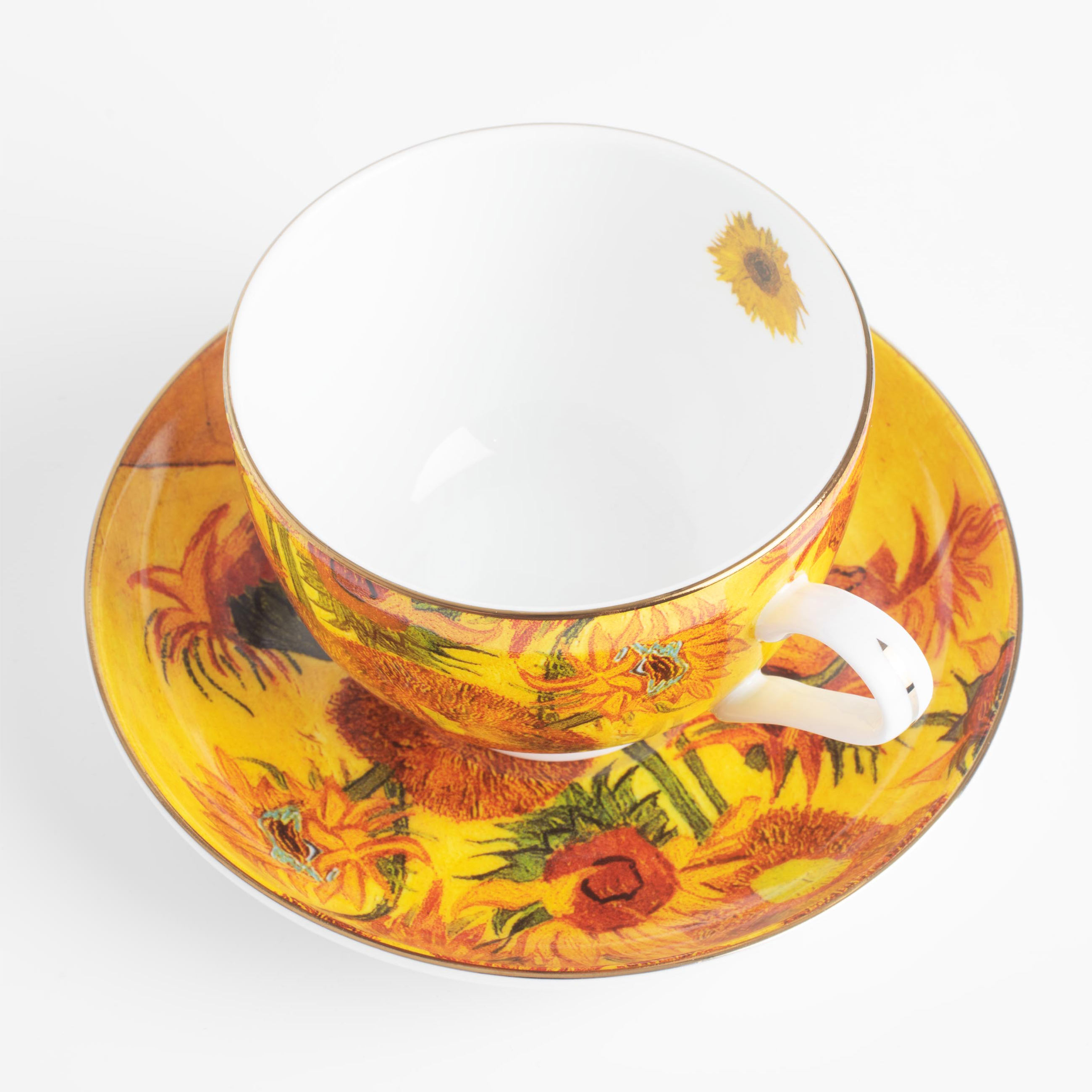 Tea pair, 1 person, 2 items, 210 ml, porcelain F, Sunflowers, Van Gogh, Art sunflowers