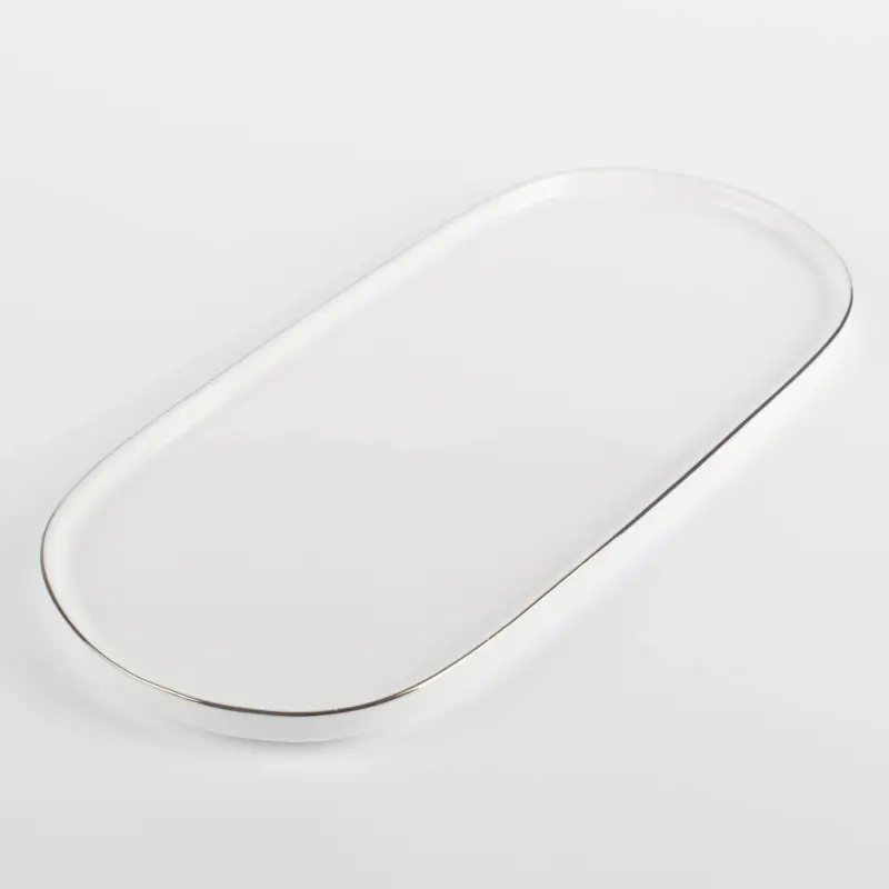Dish, 25x11 cm, porcelain F, oval, white, Ideal silver ,image-0