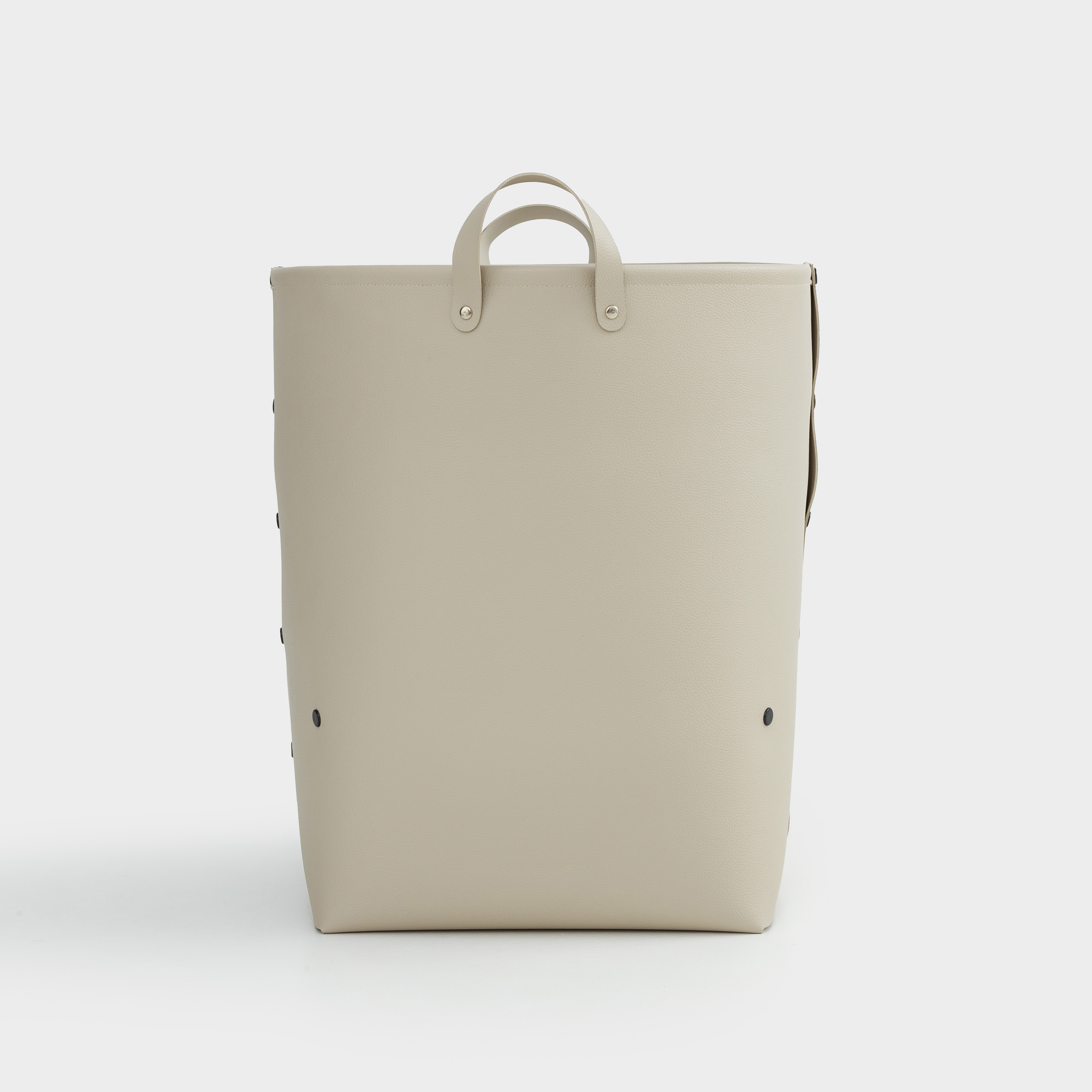 Storage bag, 30x30x45 cm, with handles, PU leather, Rectangular, Beige, Rock