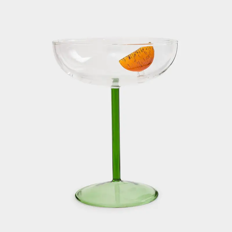 Champagne coupe glass, 300 ml, glass, Orange slice, Shape