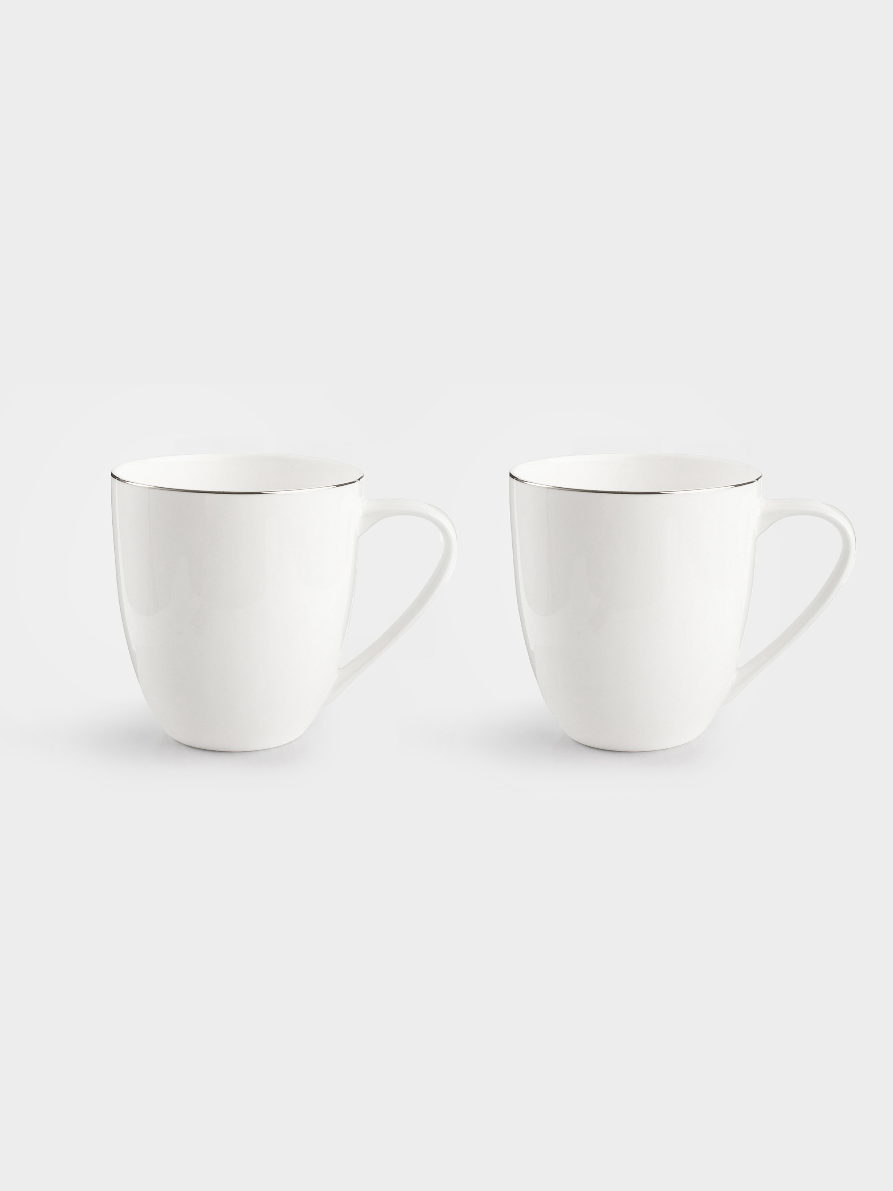 Mug, 450 ml, 2 pcs, porcelain F, white, Ideal silver, image-1