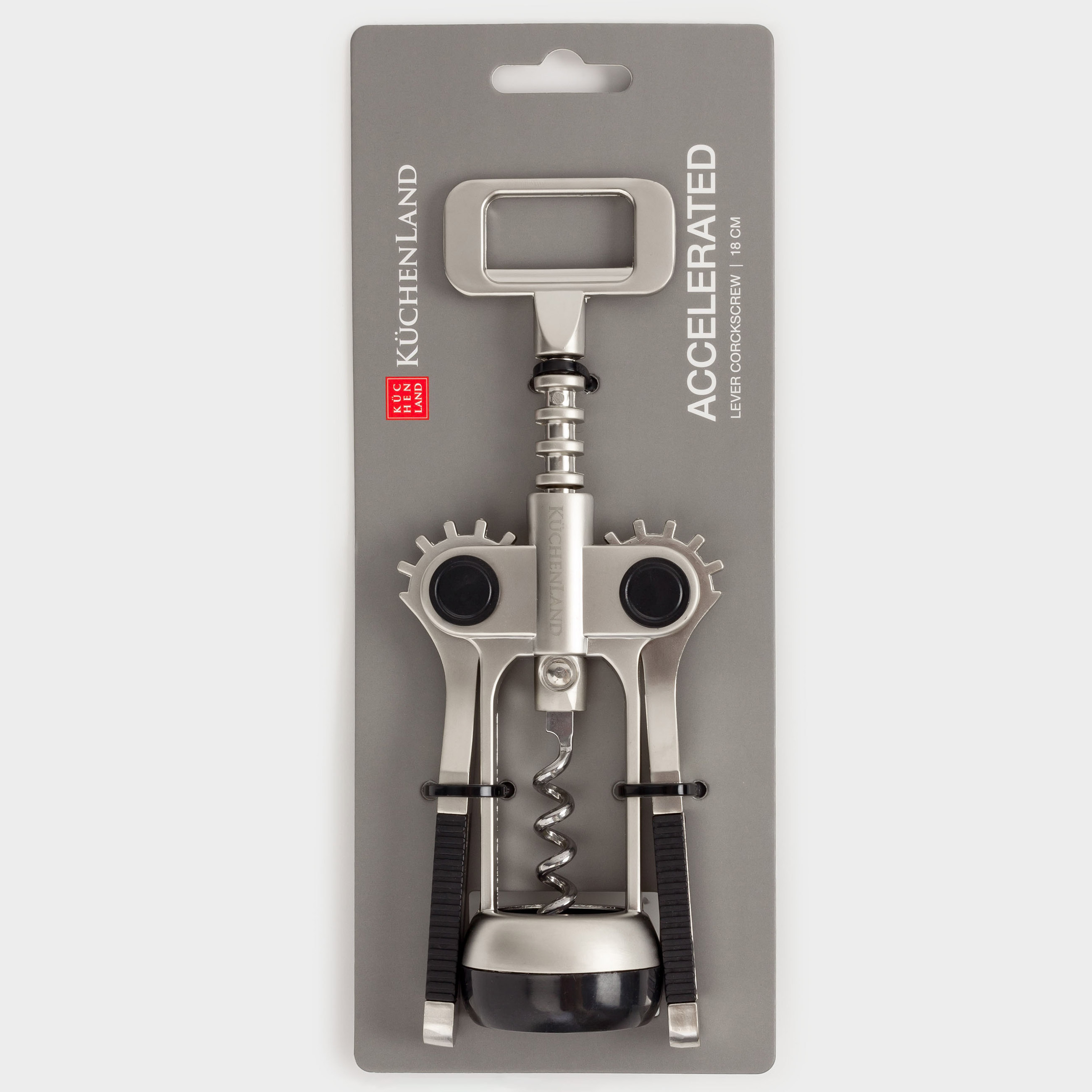 Lever corkscrew, 18 cm, metal / plastic, Accelerated, image-6