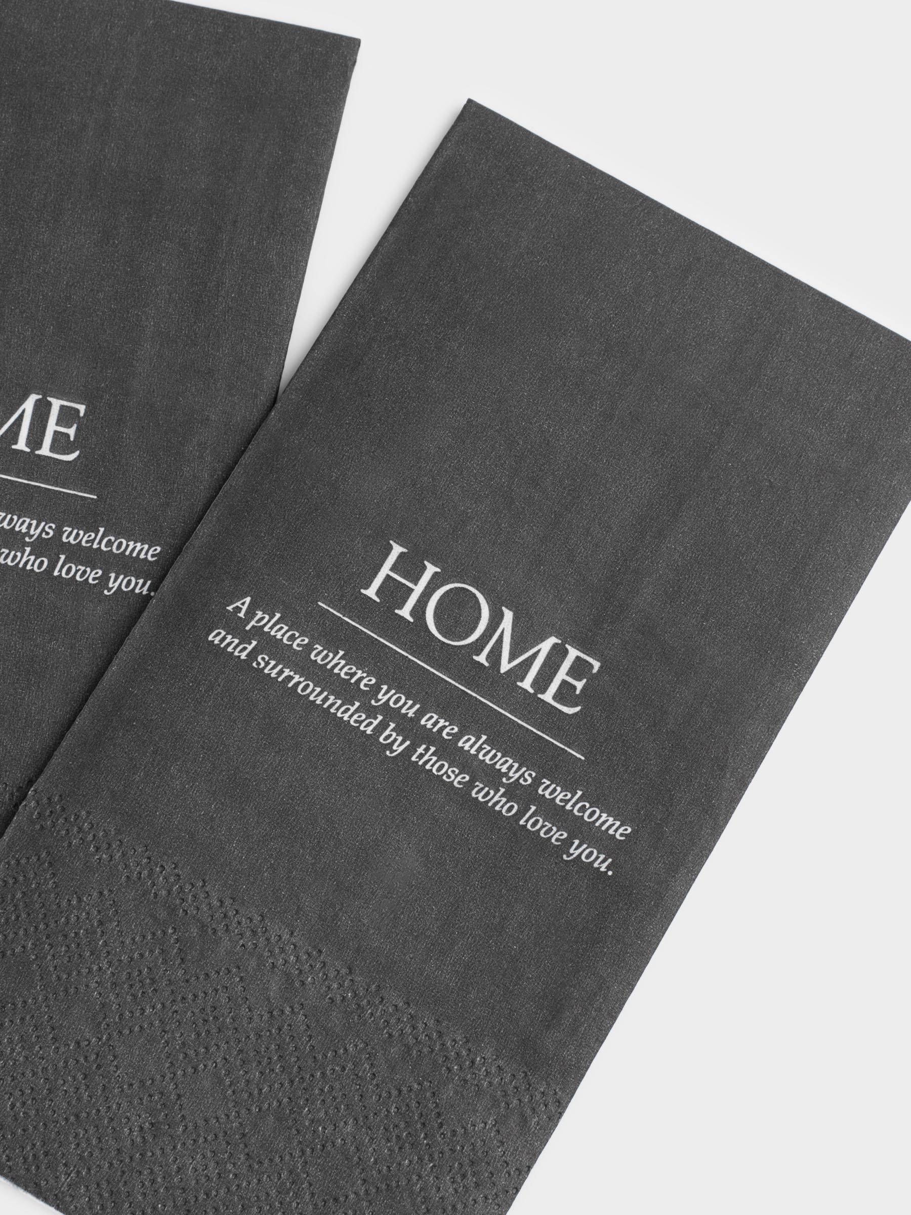 Paper napkins, 33x33 cm, 20 pcs, rectangular, black, Home, Course