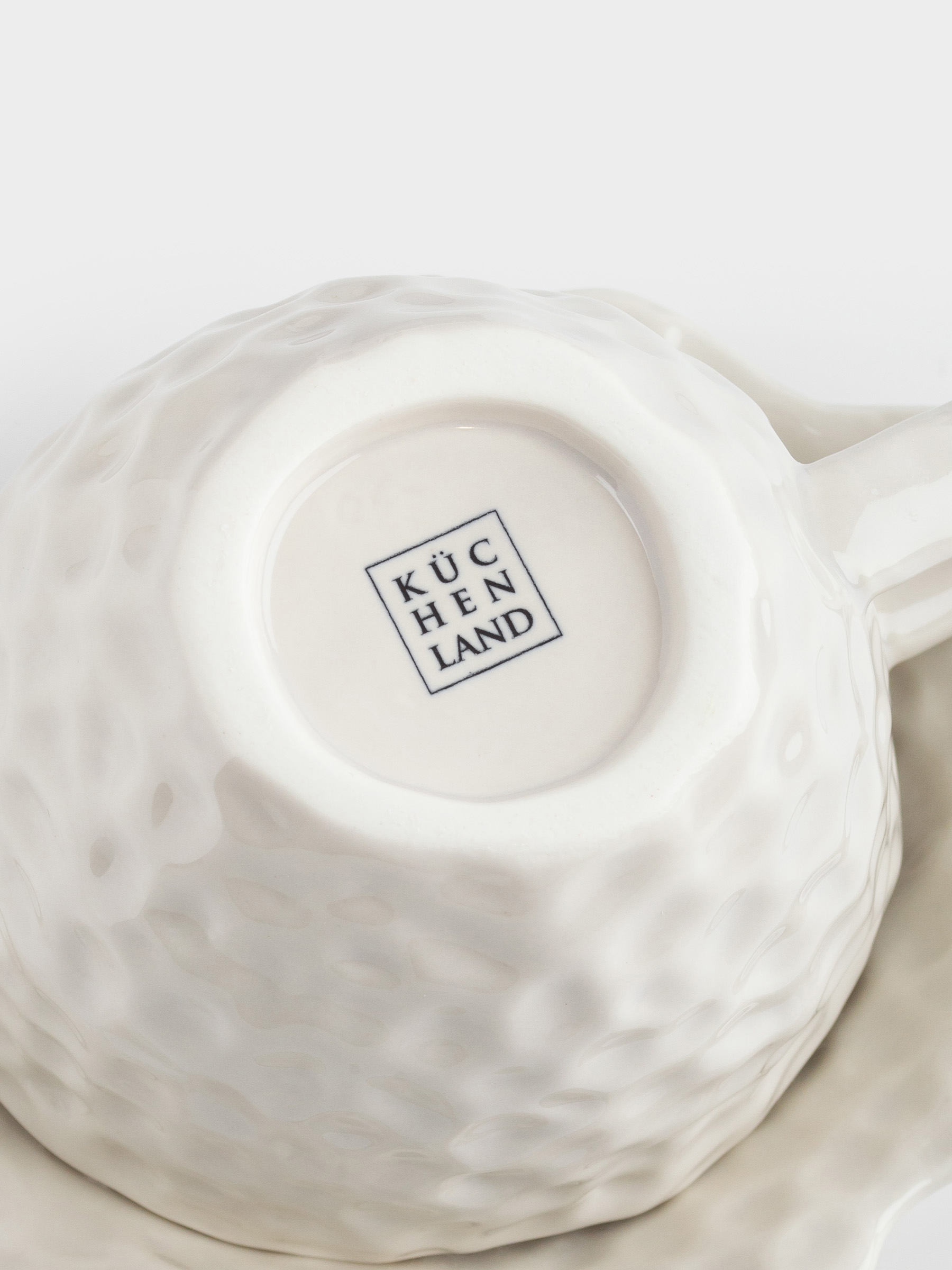Tea pair, 1 person, 2 itemsr, 350 ml, porcelain P, white, Crumpled effect, Crumple, image-2