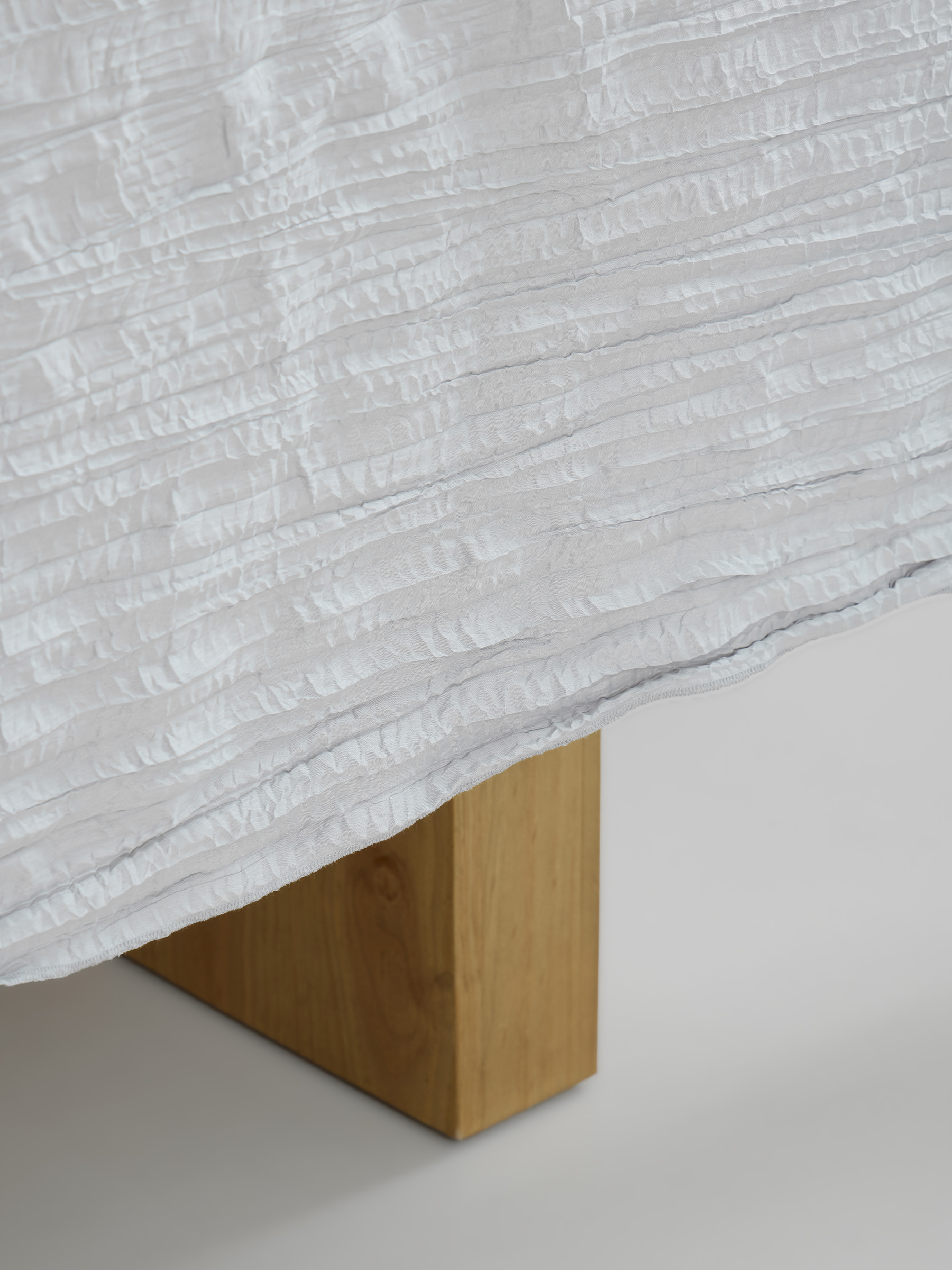 Tablecloth, 170x250 cm, polyester, Light gray, Crumpled effect, Dented, image-6