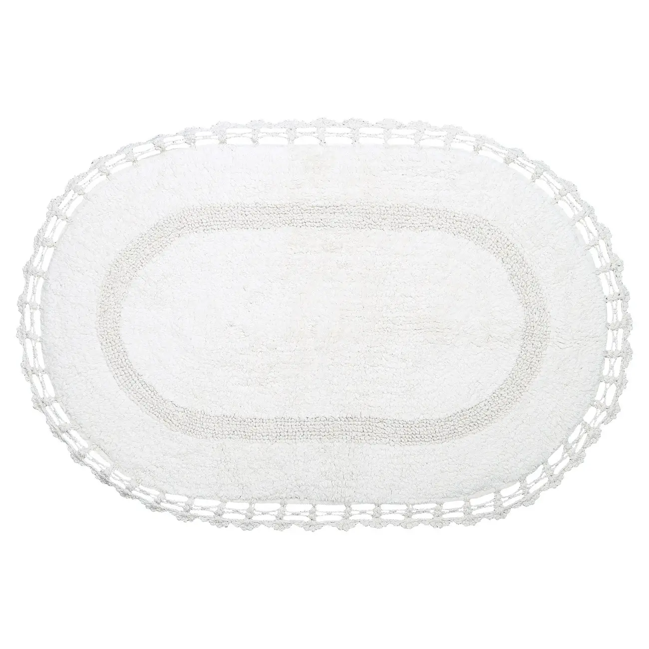 Mat, 60x100 cm, cotton, cream, Lace, Knit