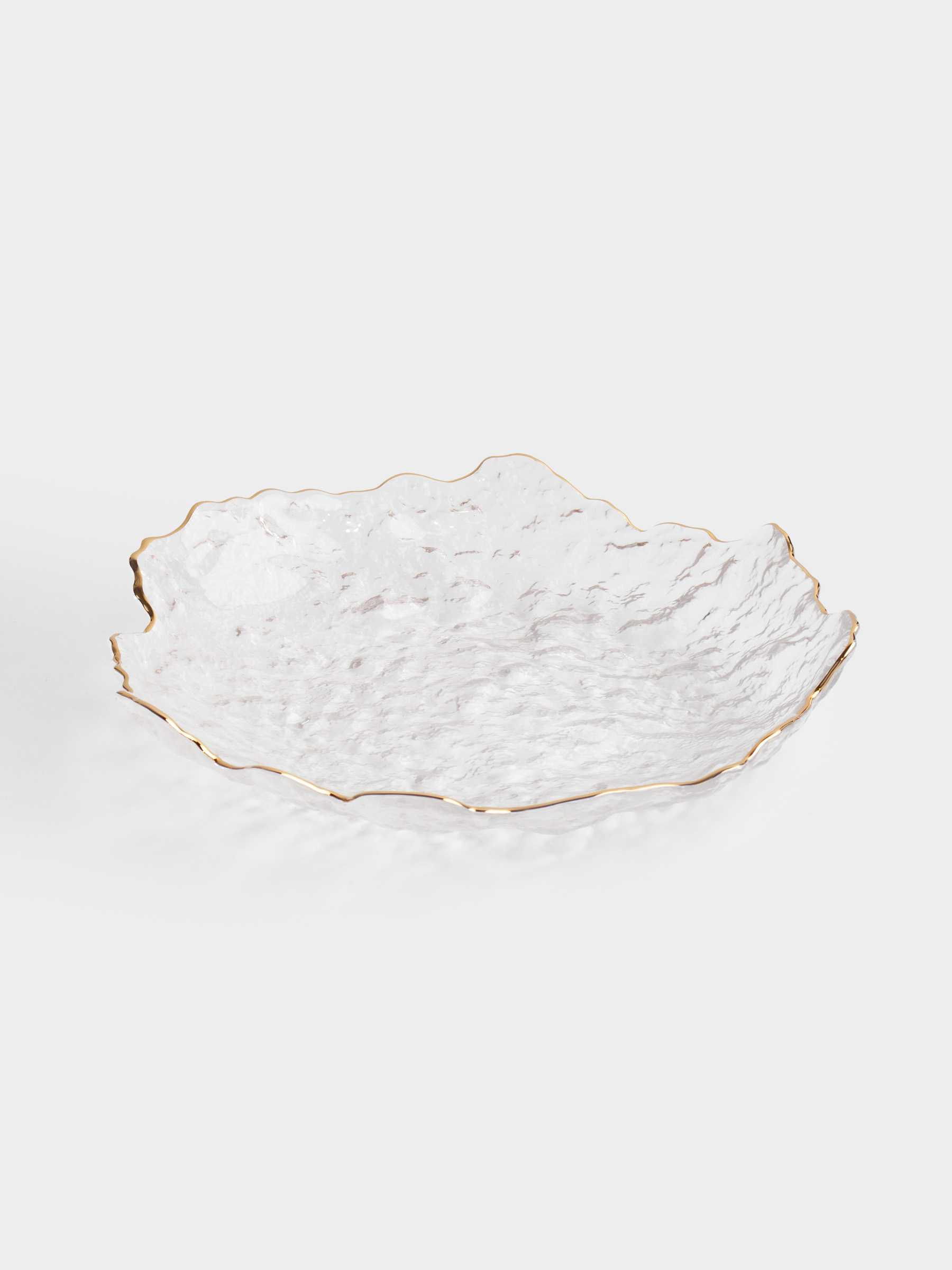 Dish, 25 cm, glass, with golden edging, Nautilus gold, image-1