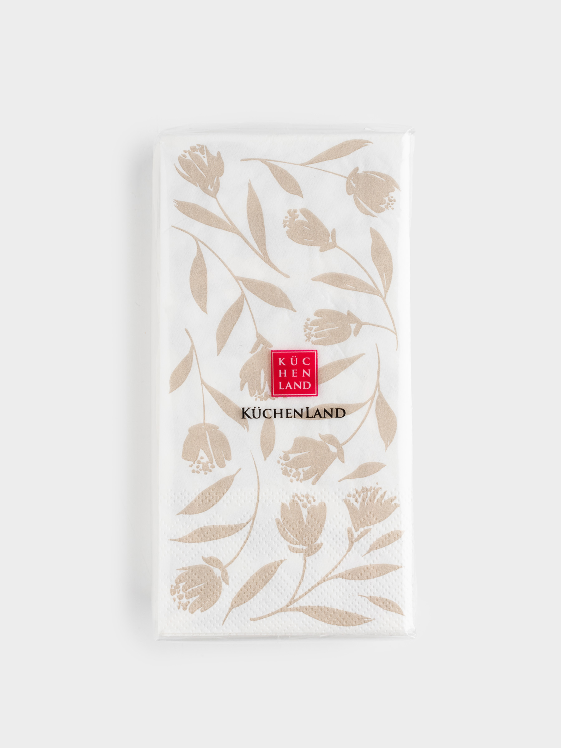 Paper napkins, 33x33 cm, 20 pcs, rectangular, white, Leaves, Print, image-3