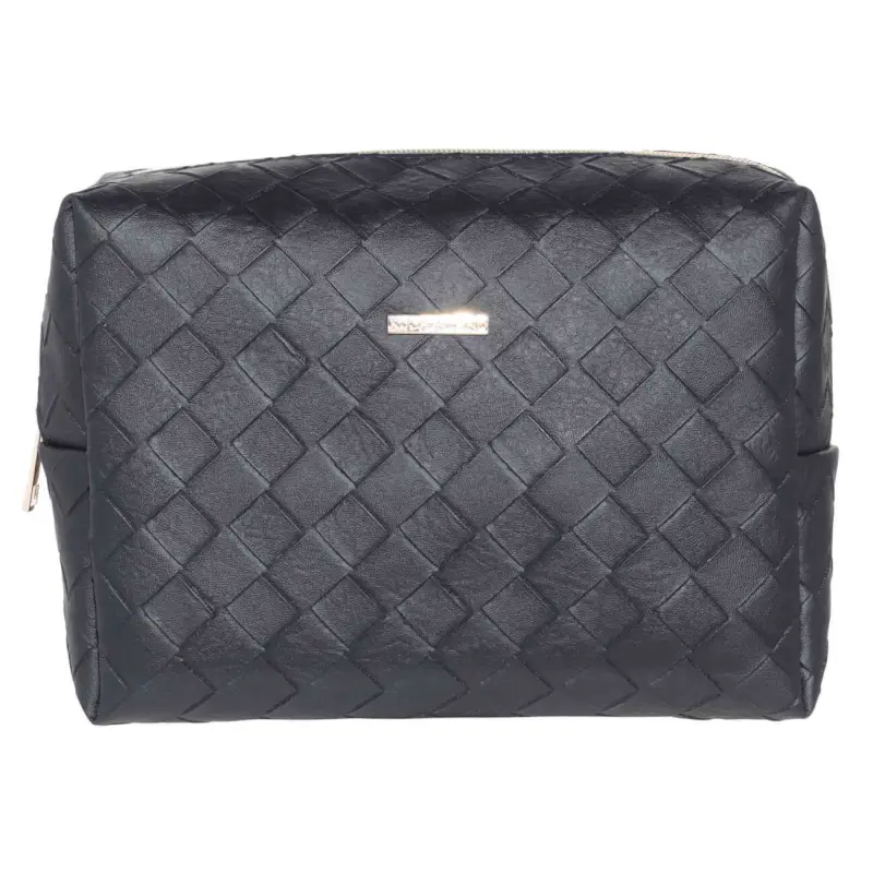 Cosmetic bag, 27x17 cm, polyurethane, black, Sennit