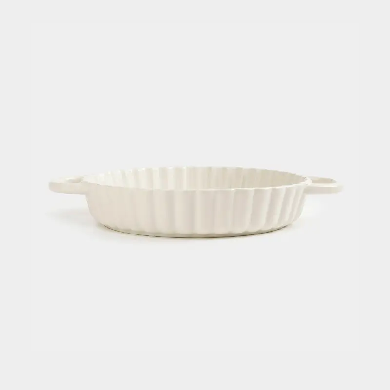 Baking dish, 22 cm, ceramic, round, milky, Cakes ivory
