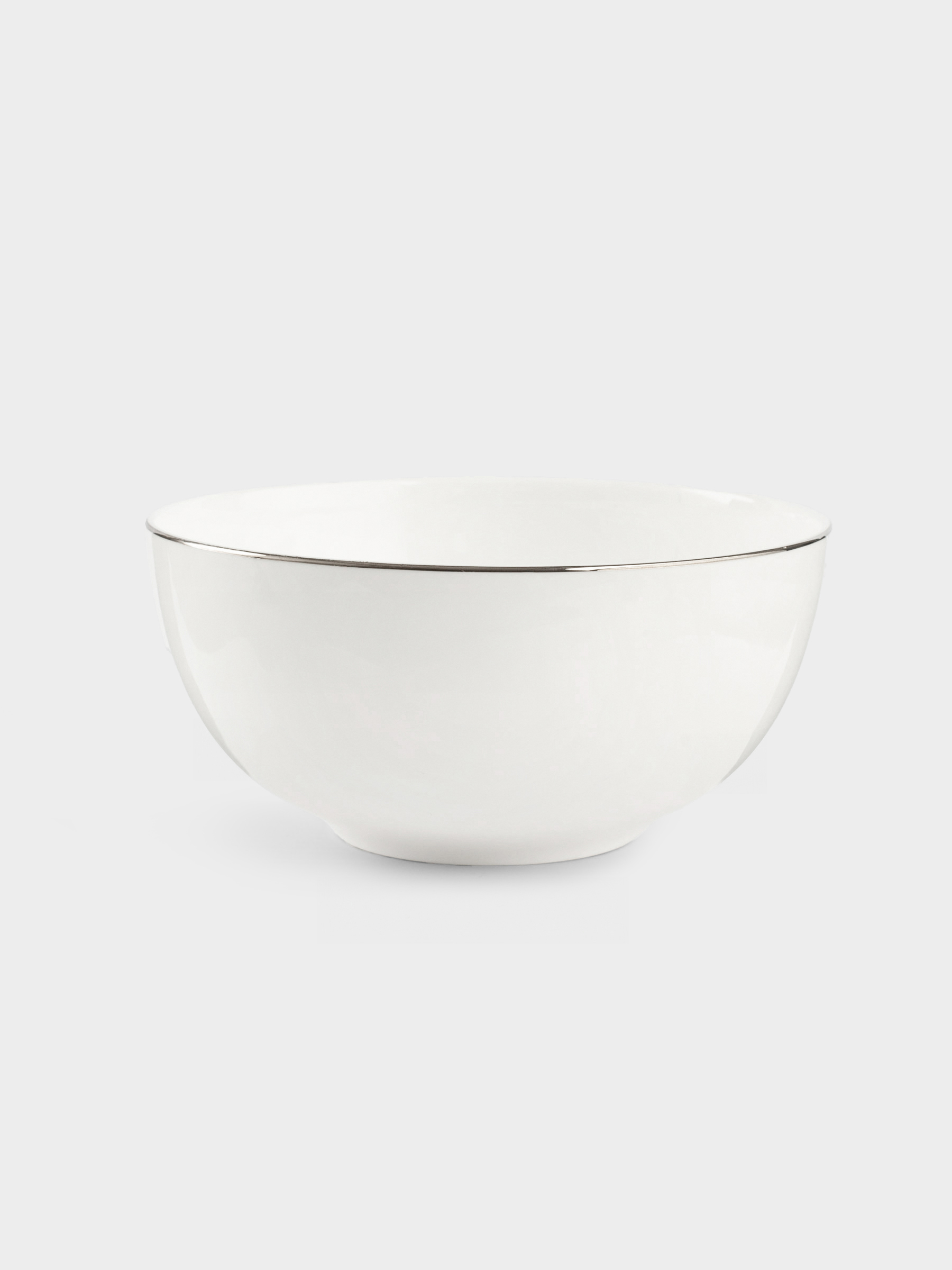 Salad bowl, 15x7 cm, 700 ml, porcelain F, white, Ideal silver, image-0
