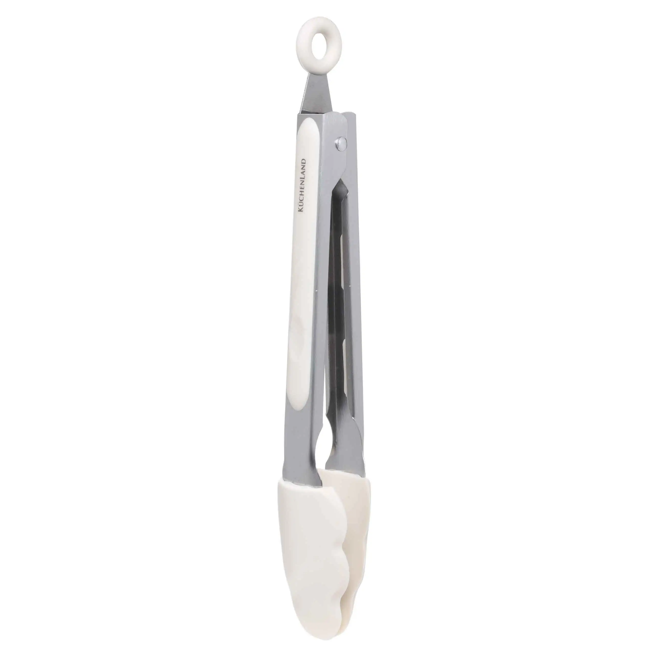 Kitchen tongs, 27 cm, silicone / steel, milky, soft kitchen, image-0
