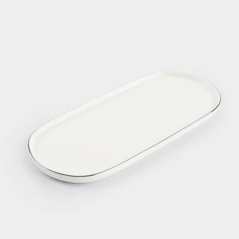 Dish, 25x11 cm, porcelain F, oval, white, Ideal silver ,image-0