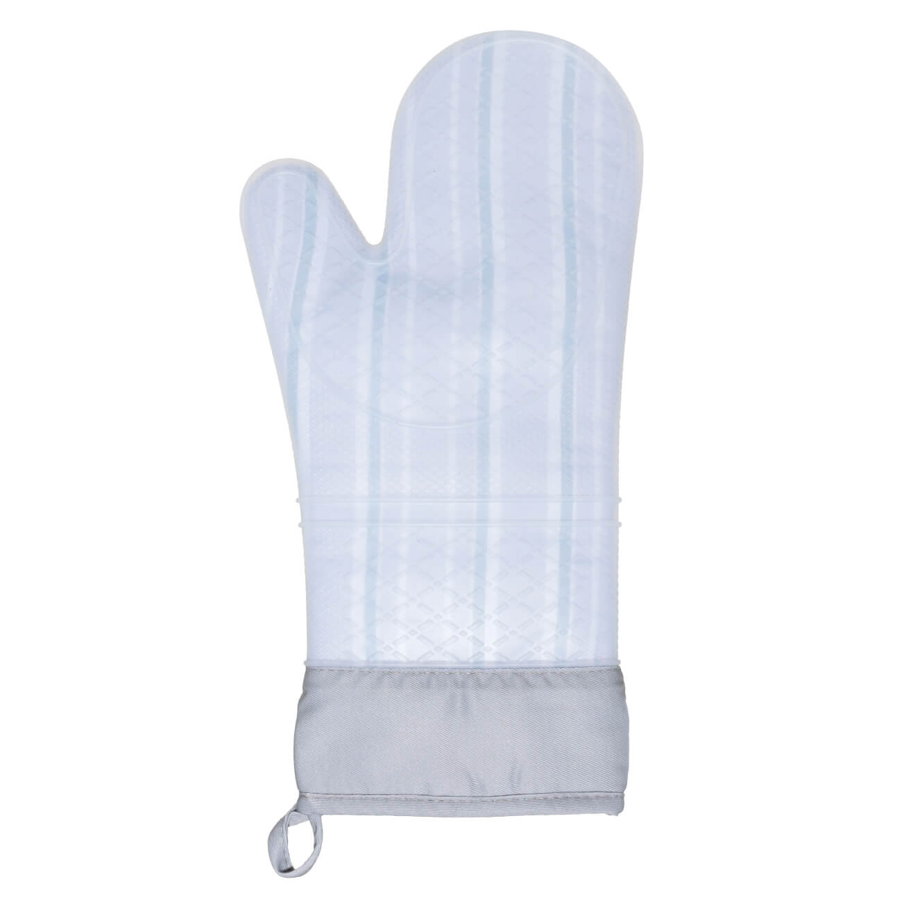 Potholders-mittens, 18x33 cm, silicone / cotton, grey, Stripe, Bakery