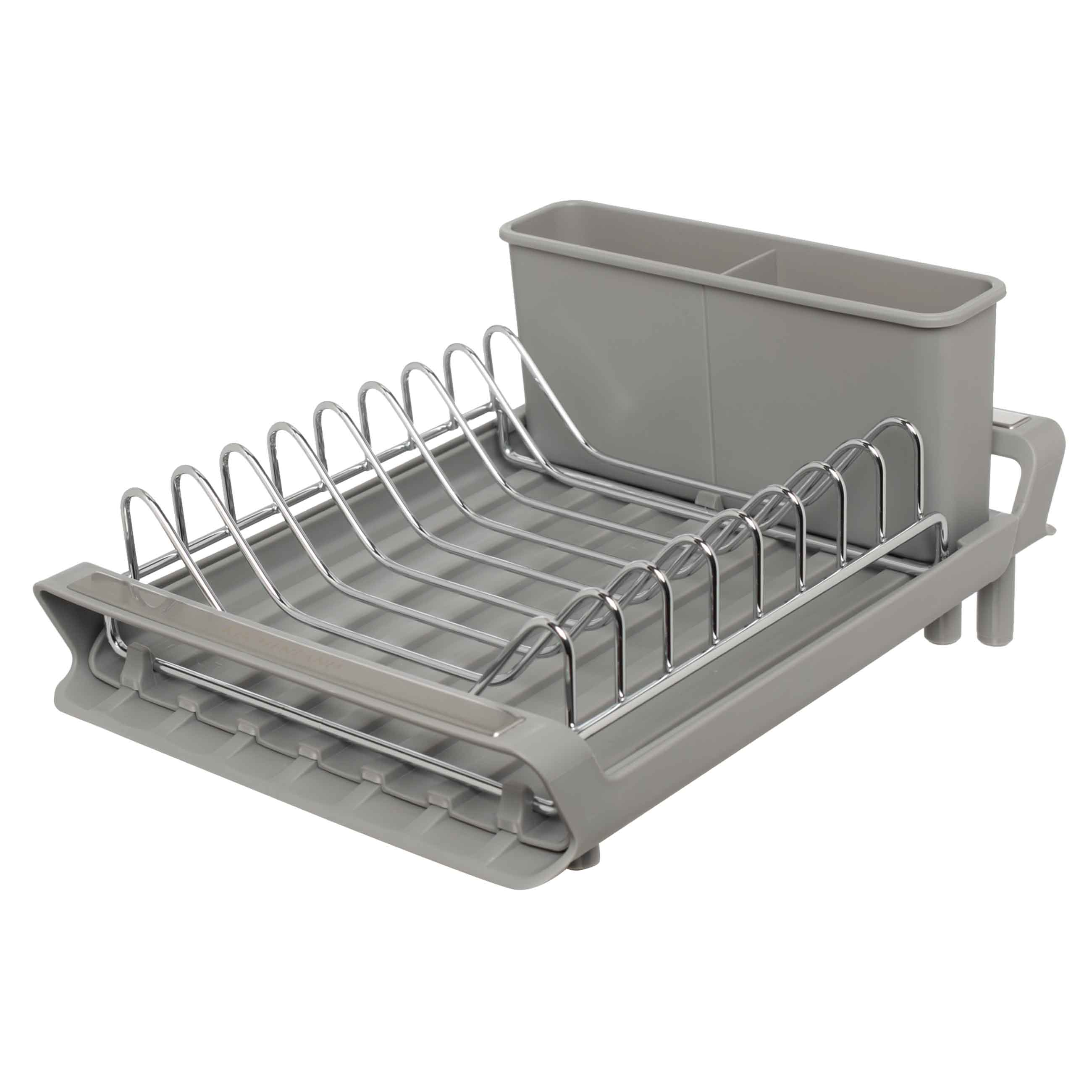 Dish dryer, 28 / 47x20 cm, with sliding tray, steel / plastic, Grey, Drying new, image-0