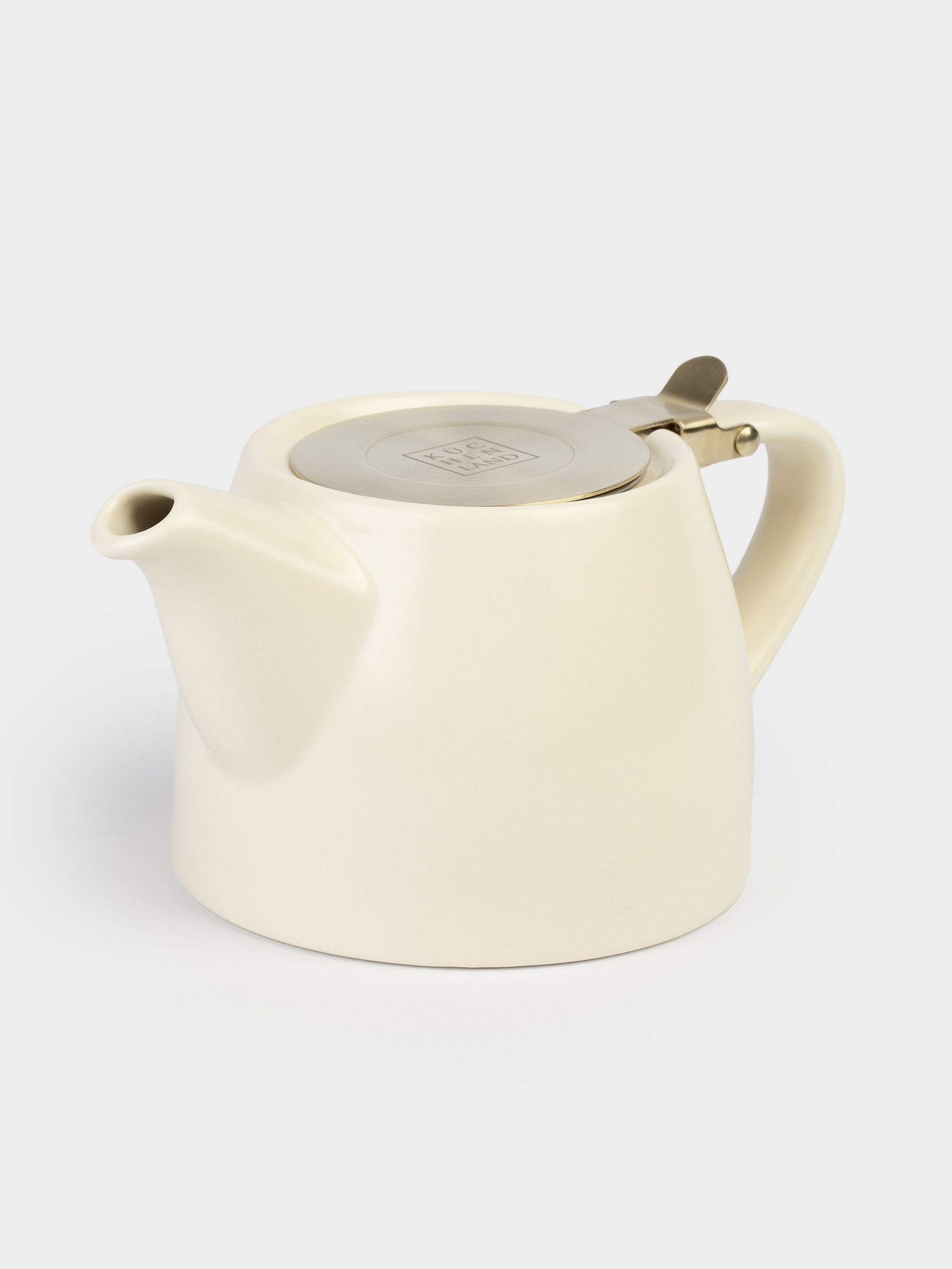 Teapot, 500 ml, ceramic / steel, milky-golden, Kettle ceramo, image-3
