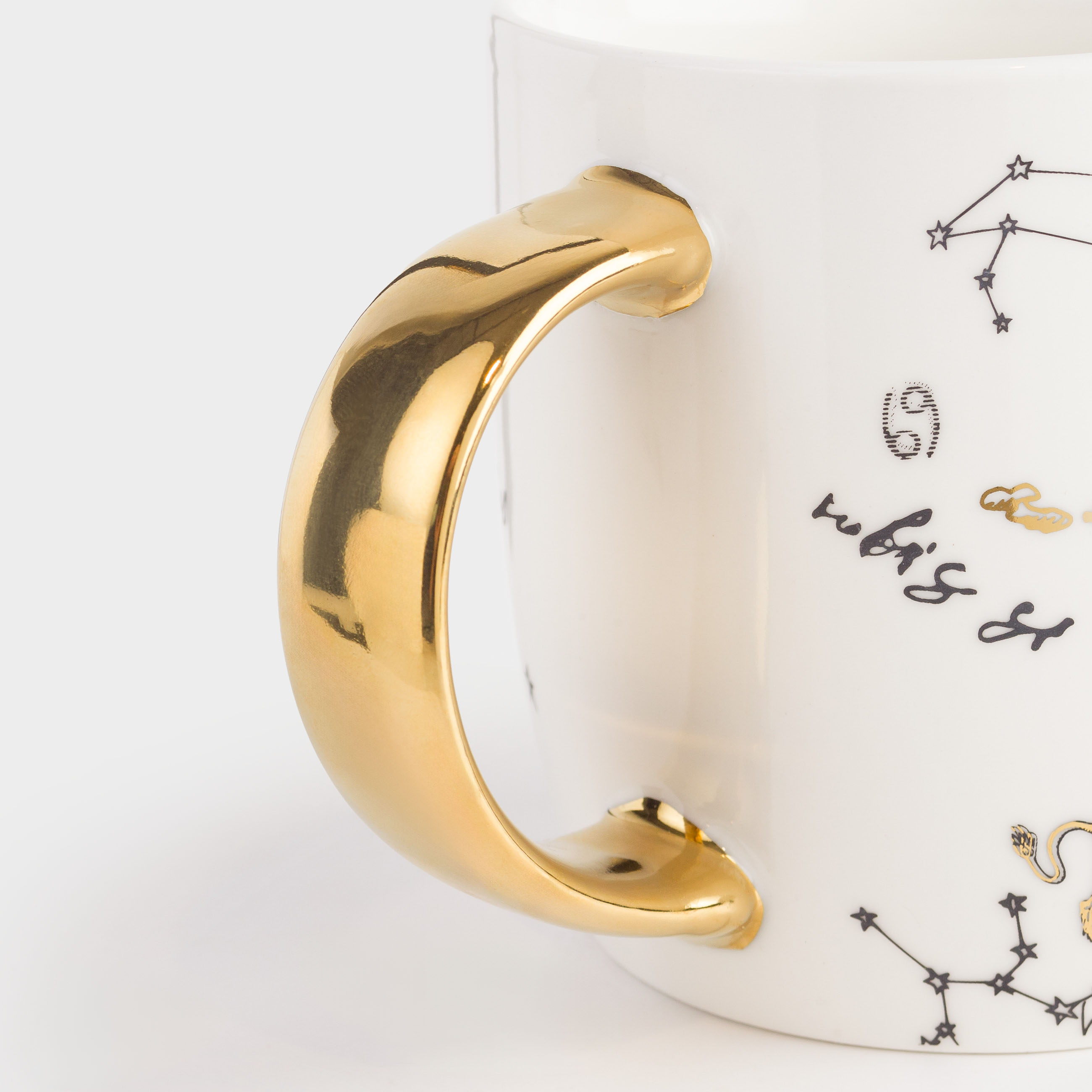 Mug, 380 ml, porcelain N, white and gold, Astrology, Zodiac, image-5