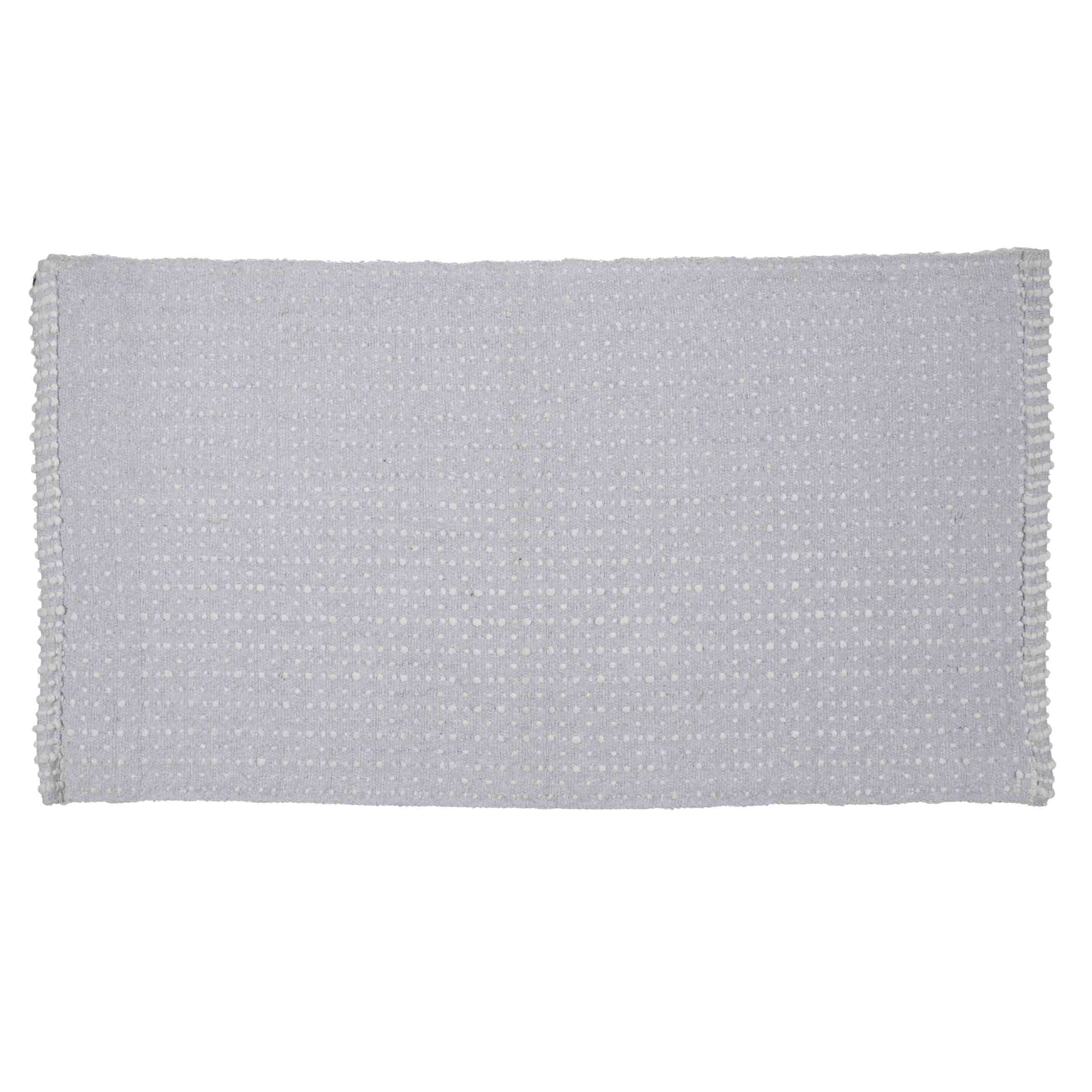 Mat, 60x110 cm, anti-slip, polyester/cotton, light grey, Grid, Cozy, image-1