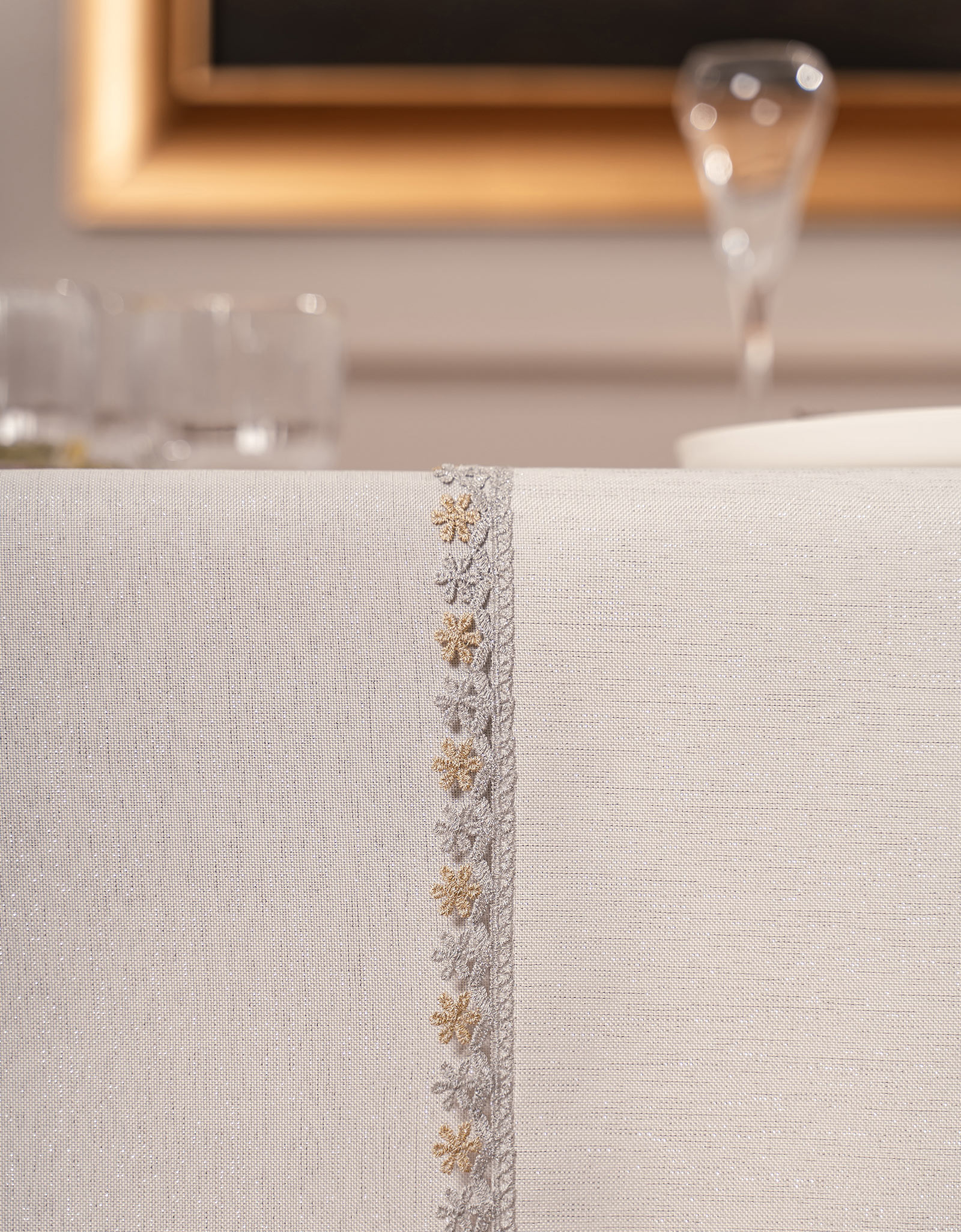 Table runner, 40x160 cm, polyester, white, Floral lace, Flower lace, image-6