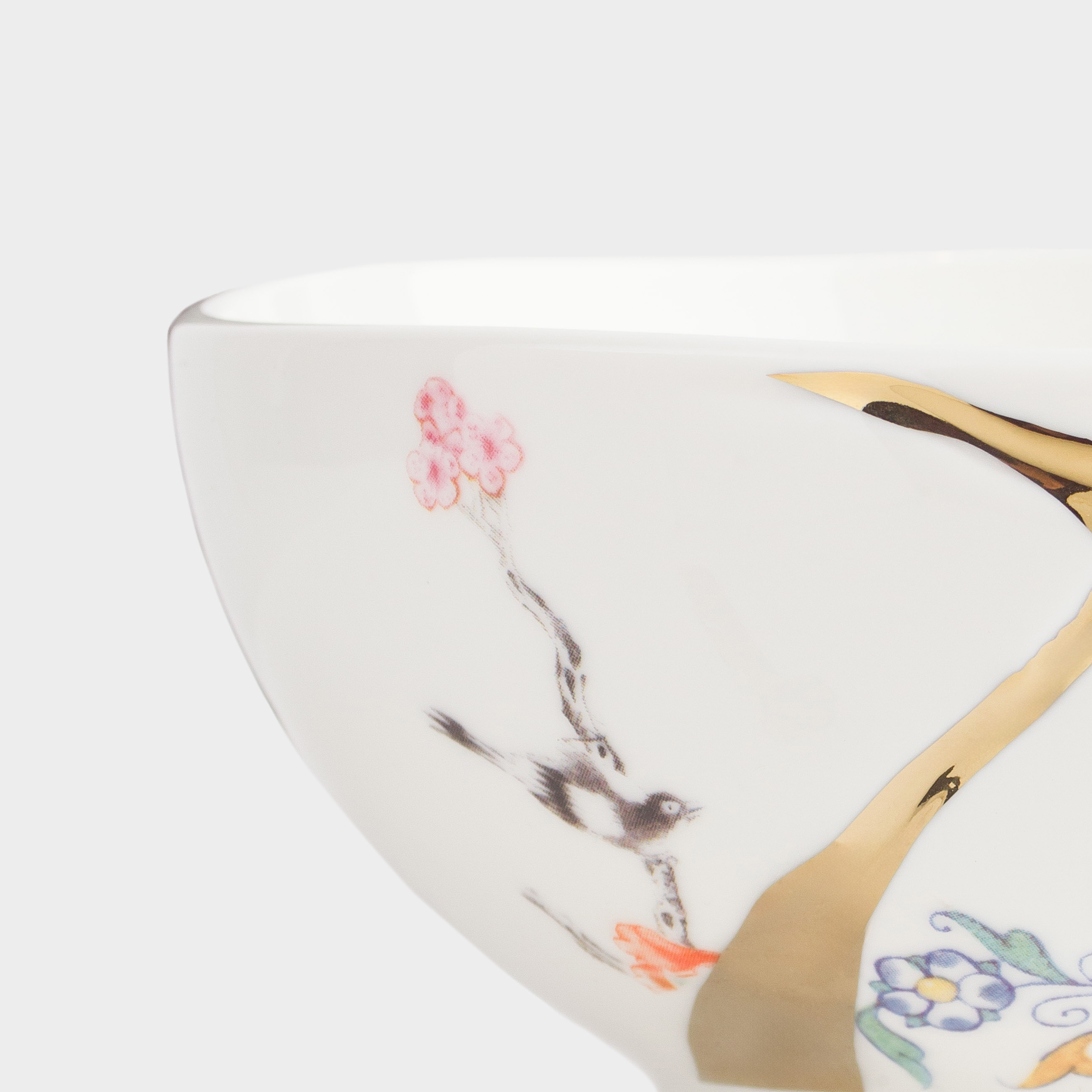 Bowl, 13x6 cm, porcelain N, white and gold, Kintsugi, Kintsugi, image-5