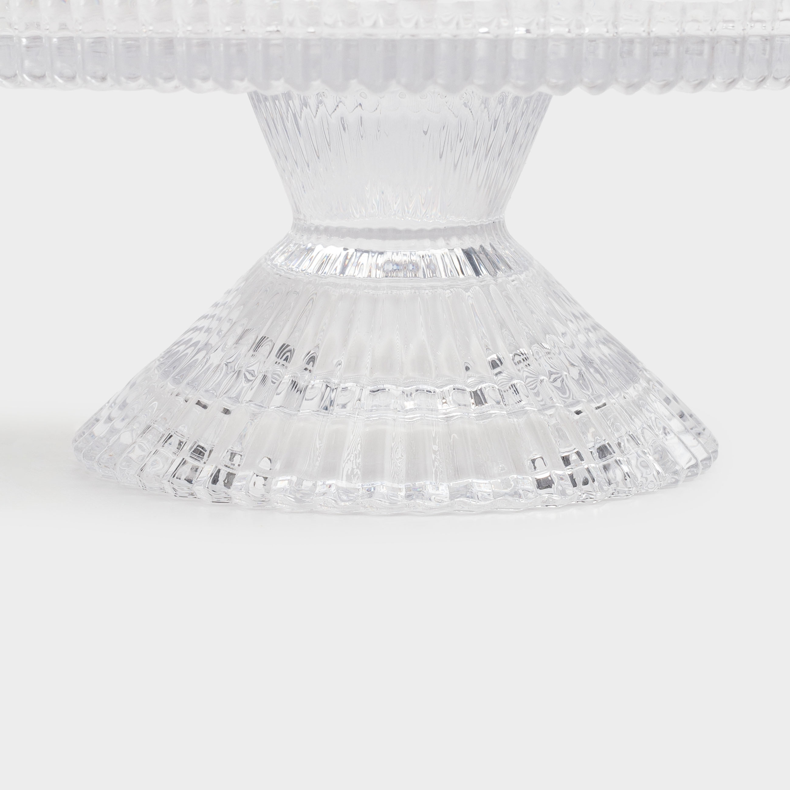 Dish on a leg, 20x8 cm, glass P, Ribby