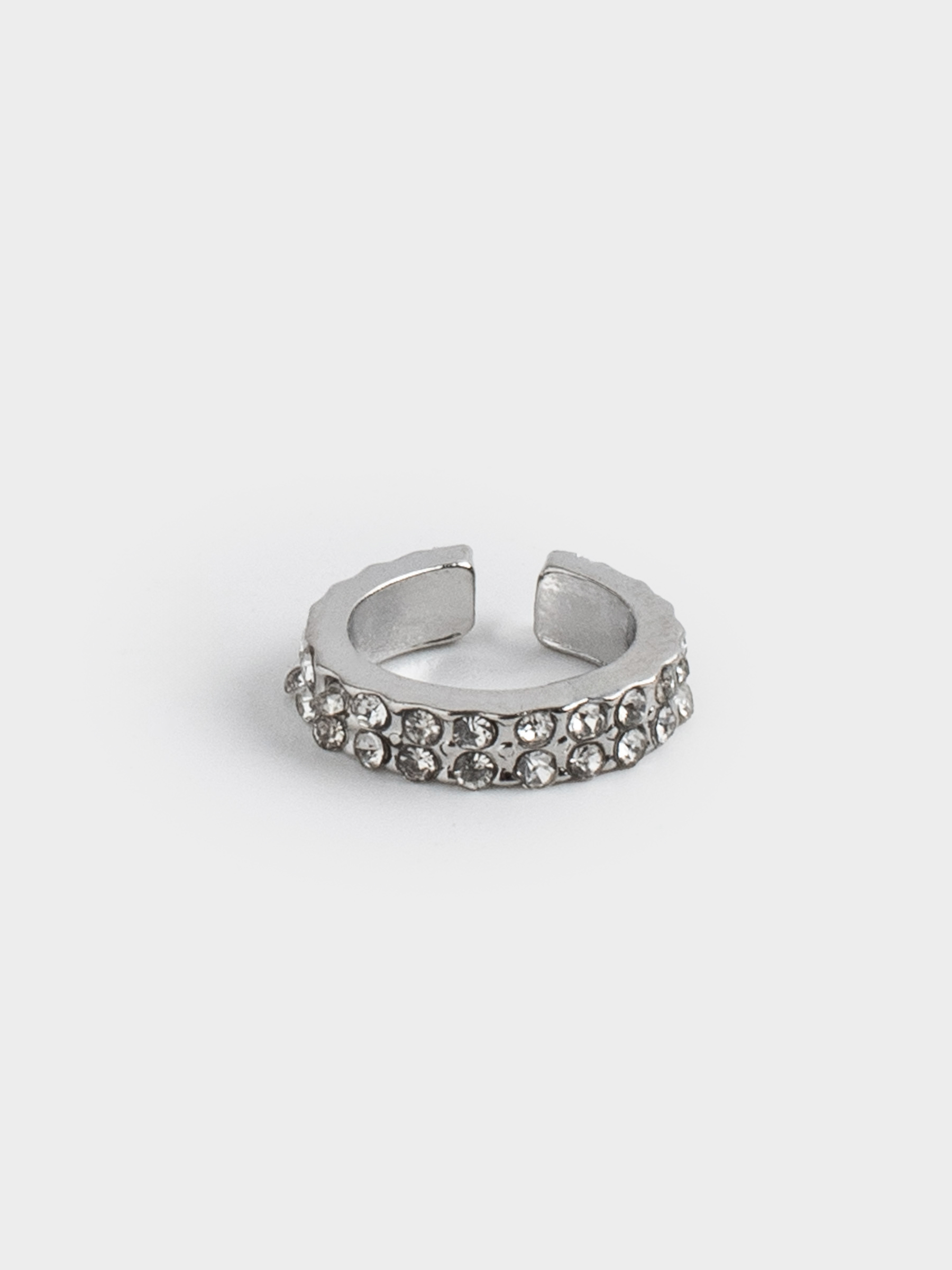 Cuff earring, 1 cm, metal, silver, Crystals, Jewelry crystal, image-2