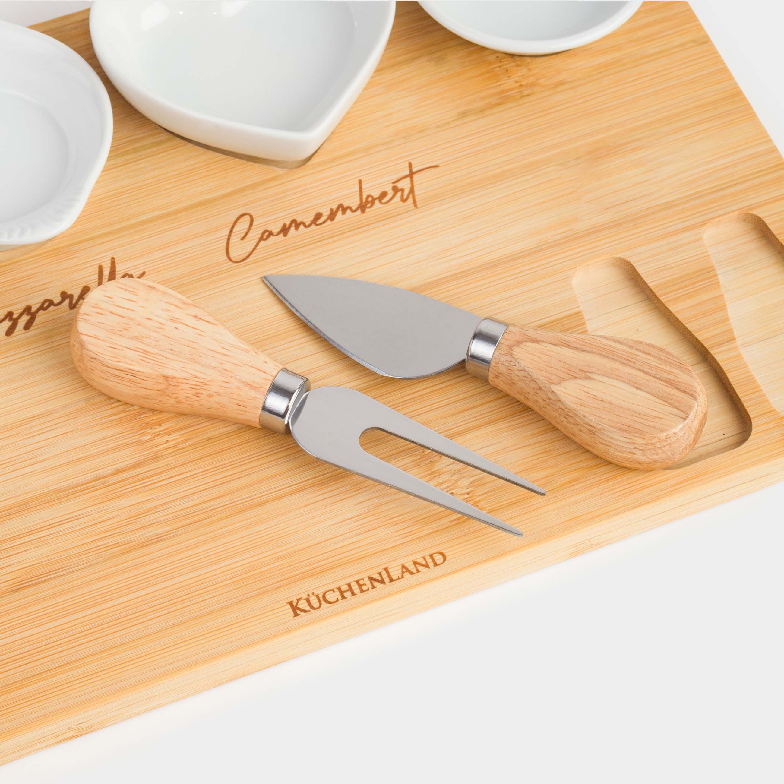 Cheese set, 7 items, dish board/bowl, ceramic / bamboo, Cheese, image-5