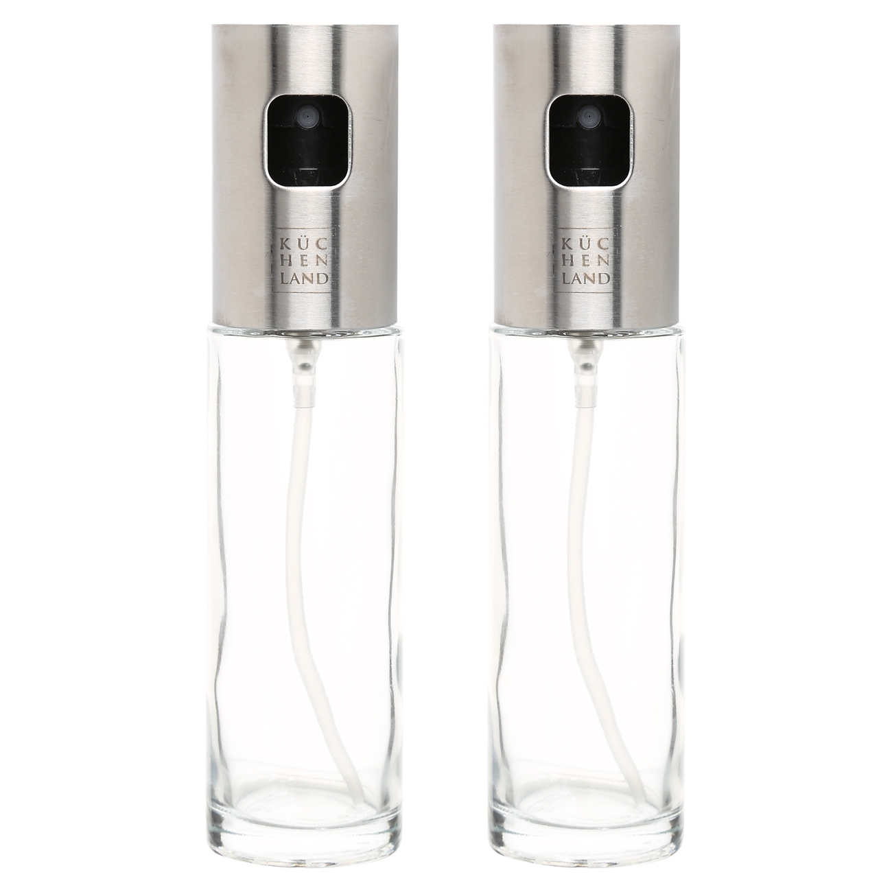 Oil and vinegar spray dispenser, 100 ml, 2 pcs, glass / steel, Classic, image-0