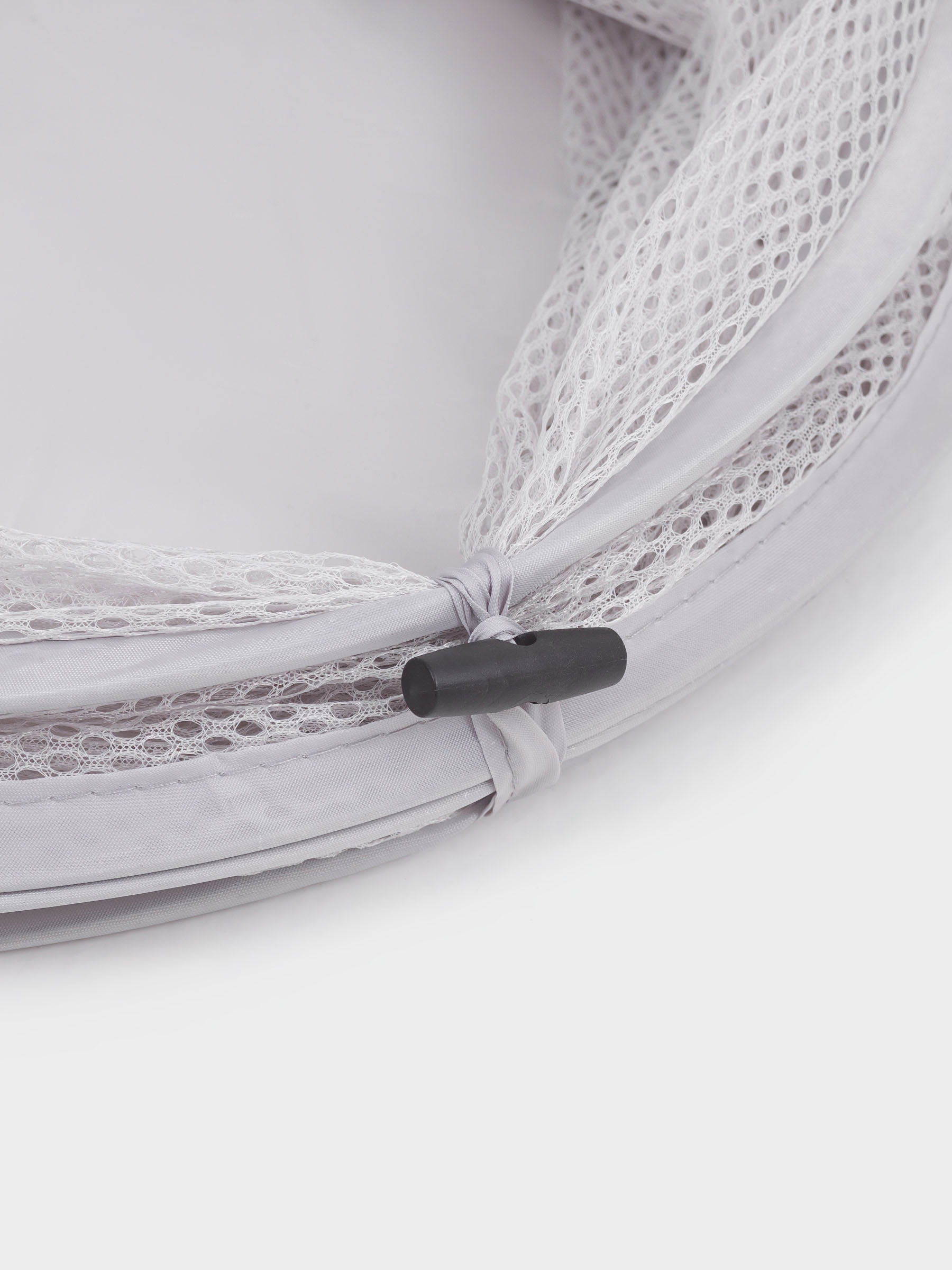 Laundry basket, 46x34 cm, folding, polyester / steel, round, grey-beige, Safety, image-4