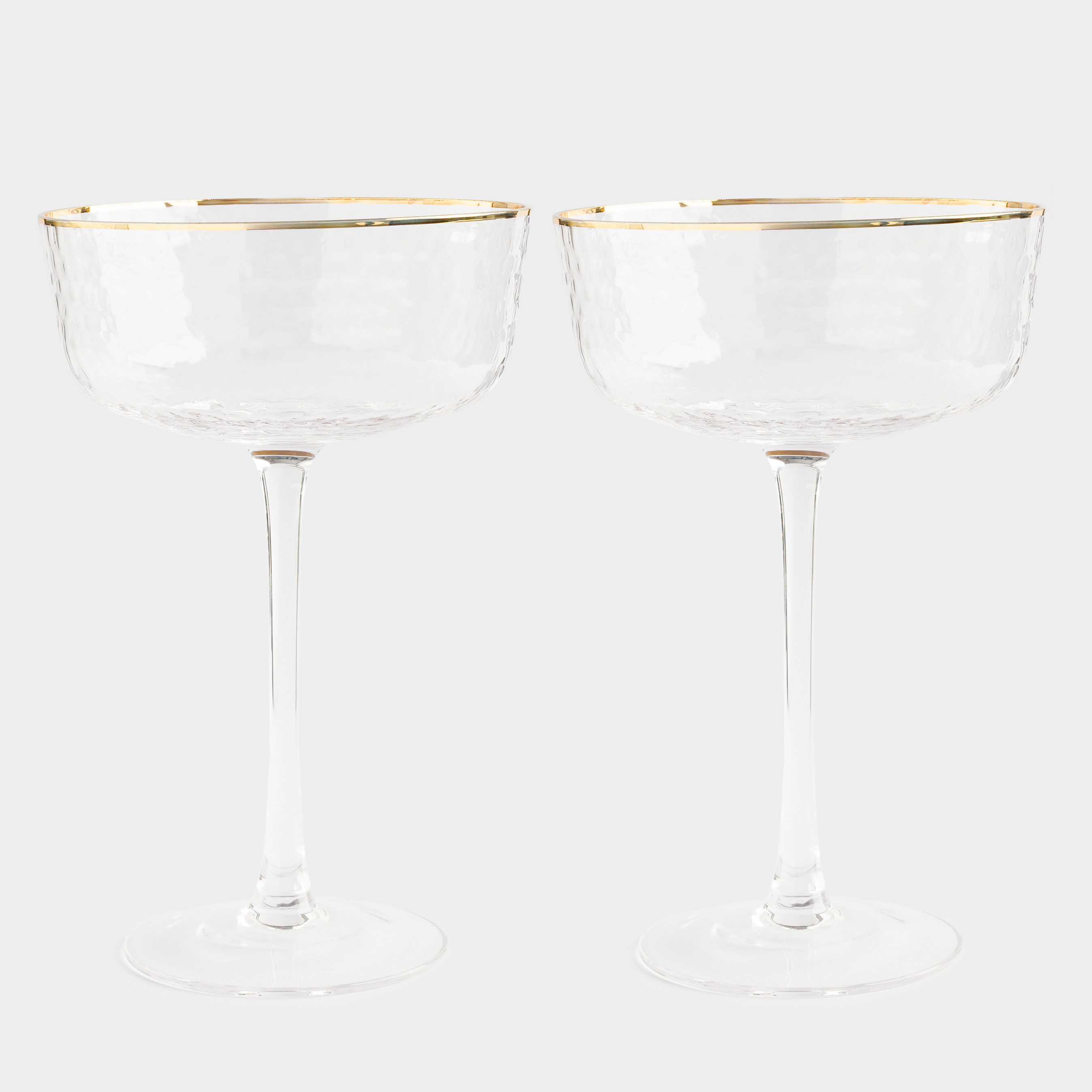 Drinking glass, 170 ml, 2 pcs, glass, with golden edging, Ripply gold, image-0