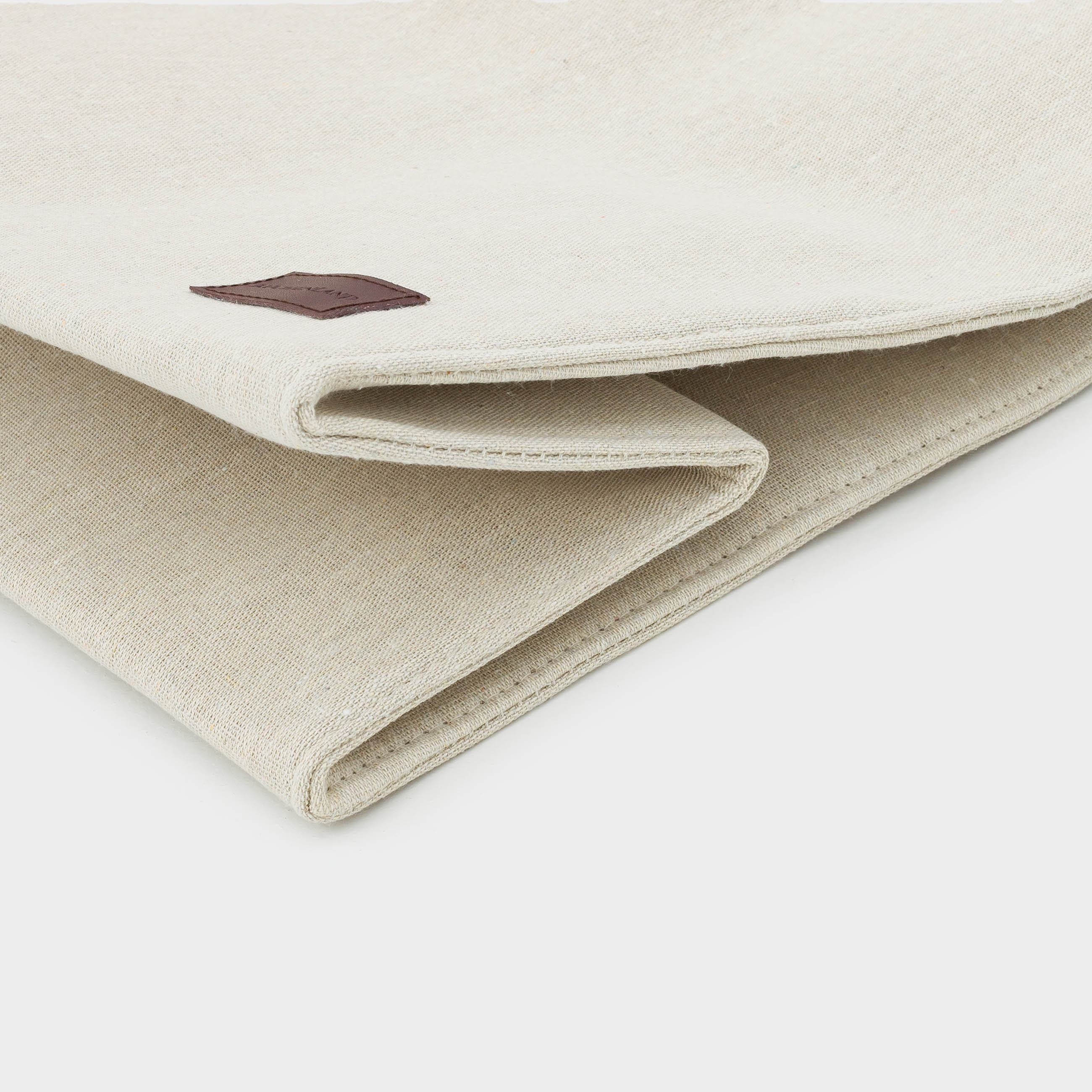 Laundry storage bag, 35x30x50 cm, canvas, rectangular, gray-beige, Solo, image-5