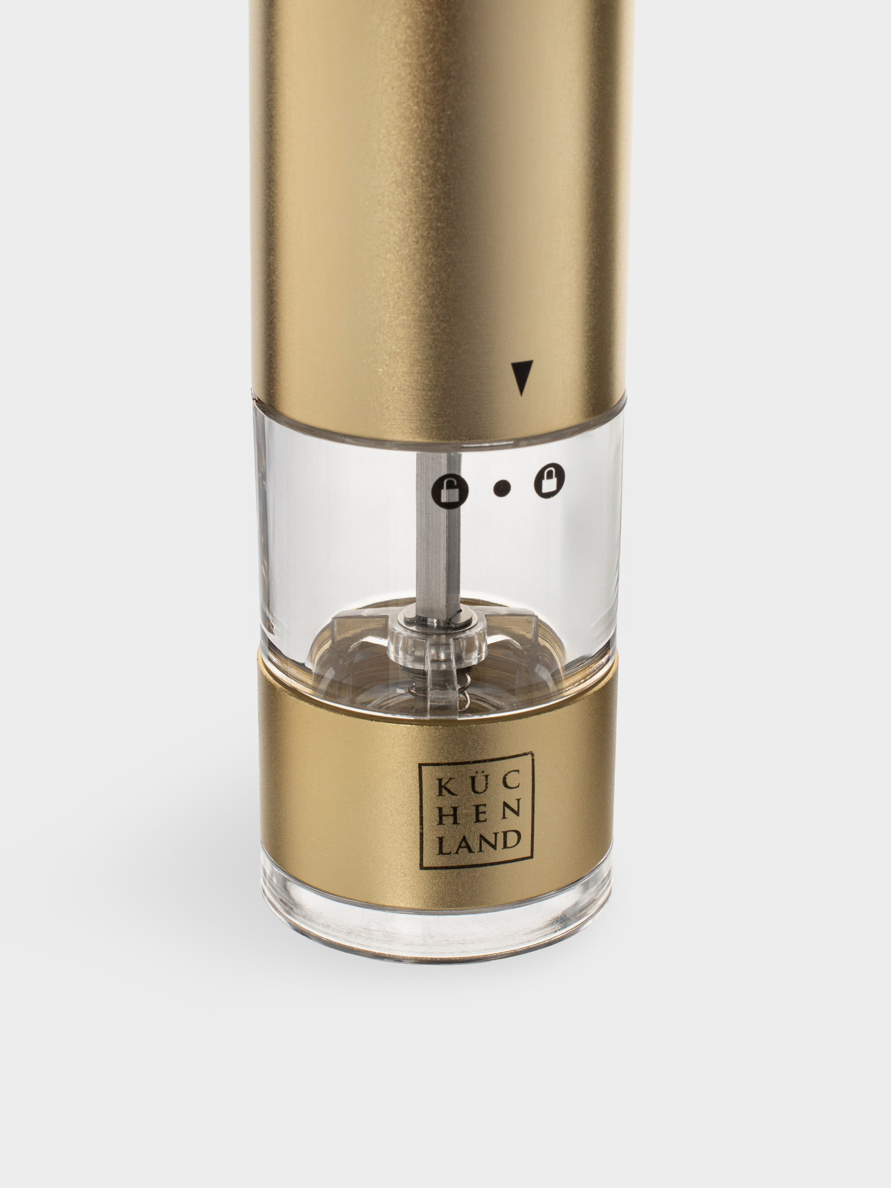 Spice mill, 22 cm, Electric, metal / plastic, LED W, Golden, Piquant, image-4