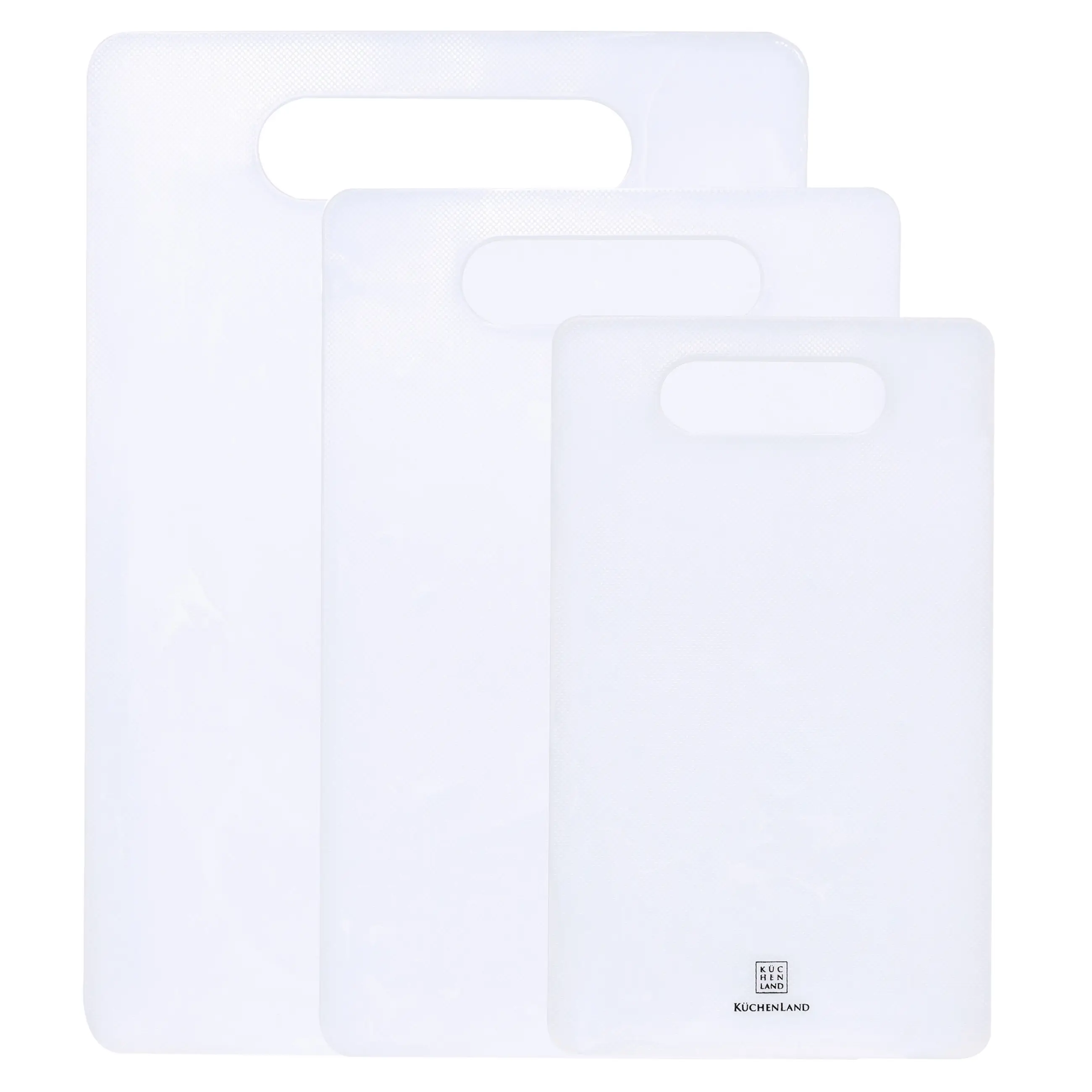 Cutting boards set, 25/30/35 cm, 3 pcs, rectangular, plastic, white, Maniera, image-0