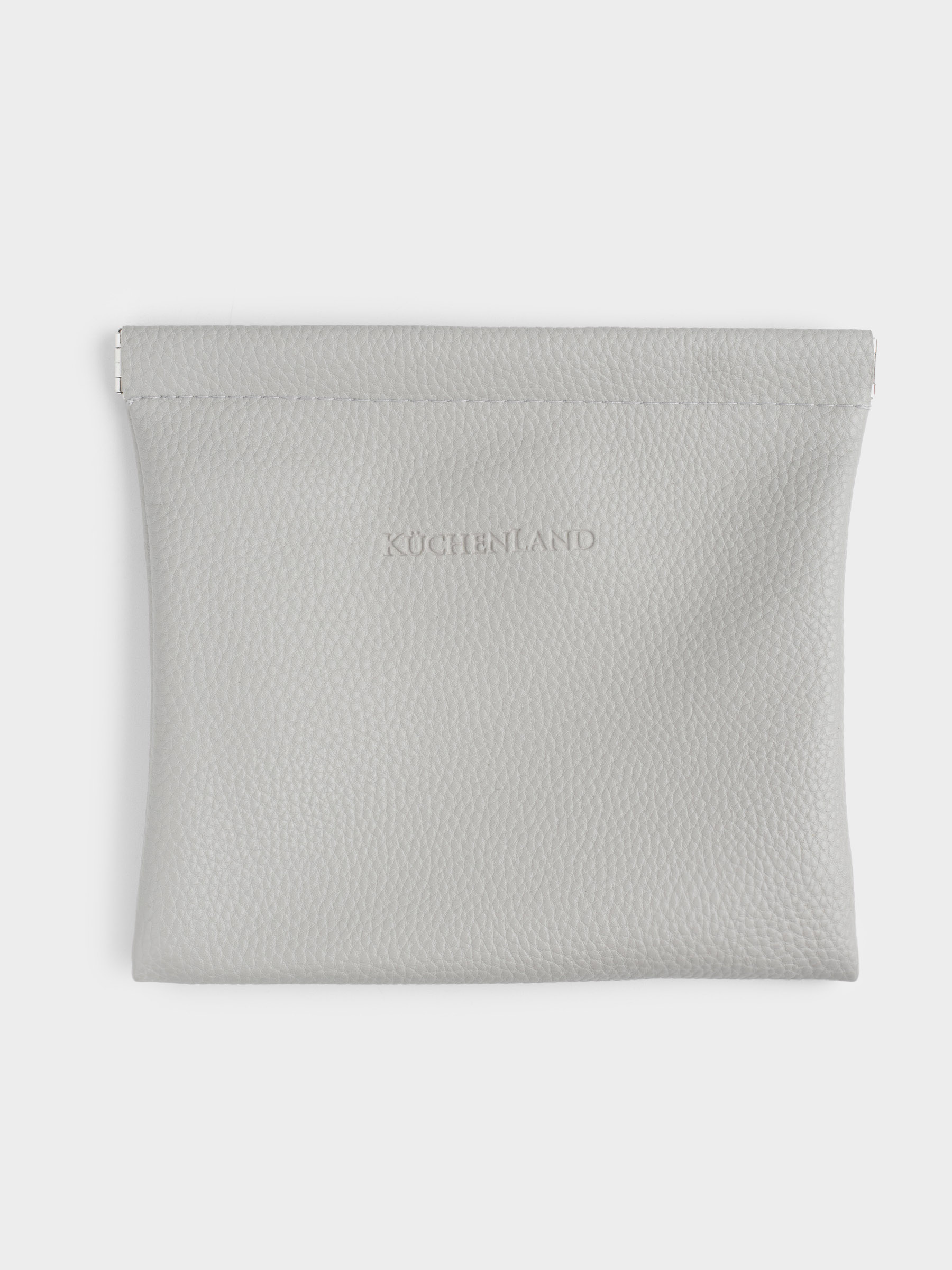 Cosmetic bag, 18x14 cm, with clip, polyurethane, grey, Memo, image-0