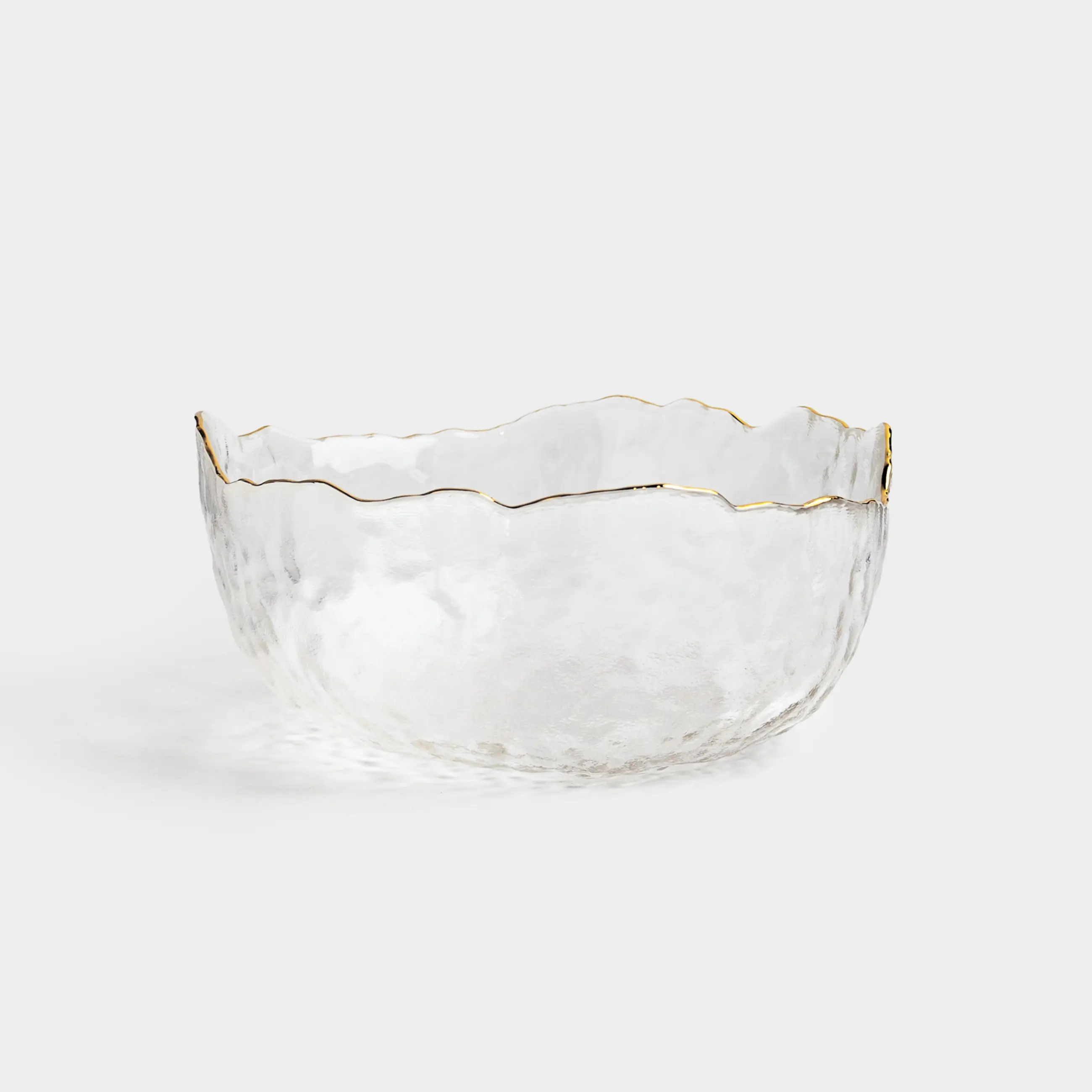Bowl, 13x6 cm, glass, with golden edging, Nautilus gold, image-0