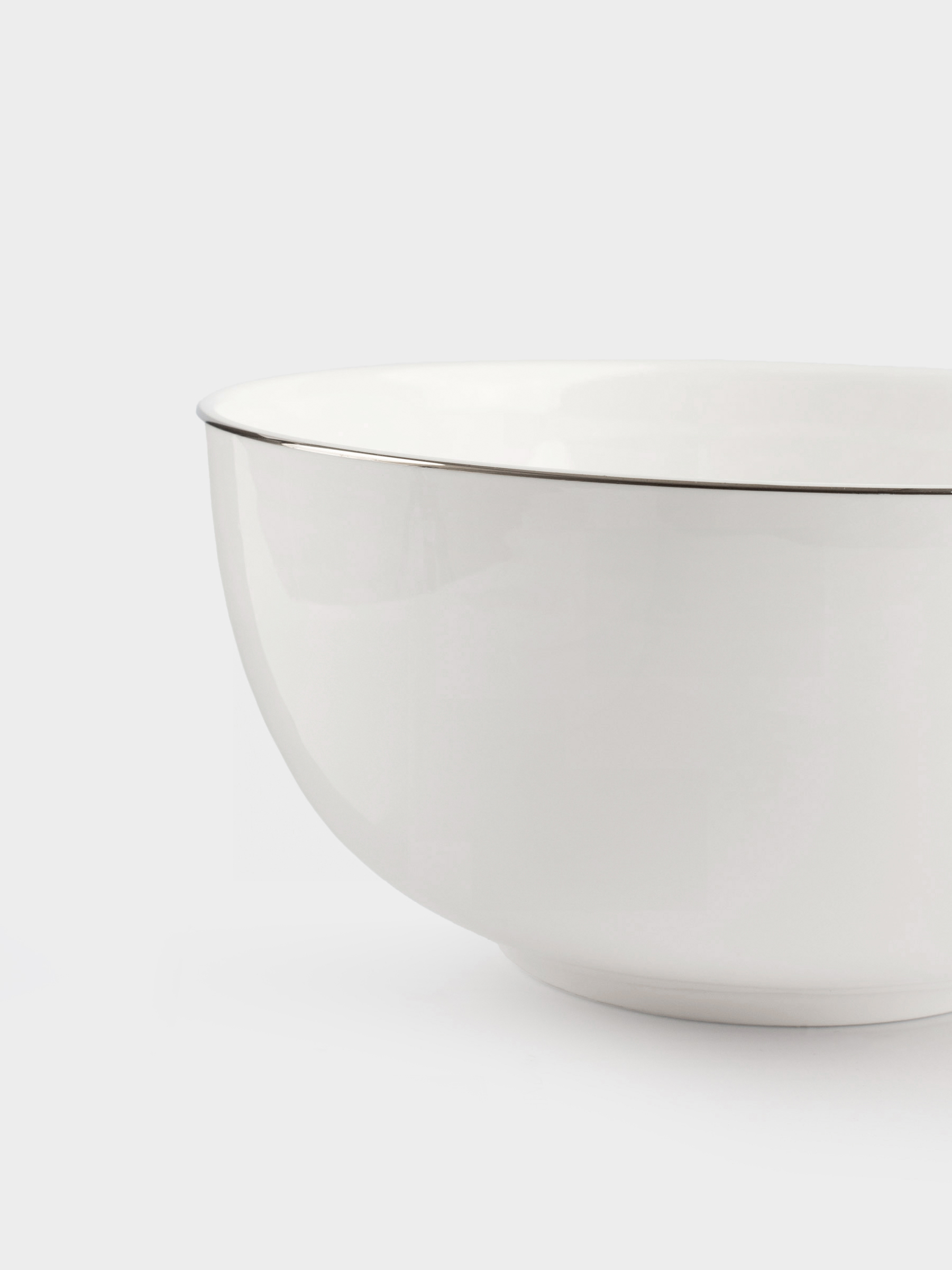 Salad bowl, 18x9 cm, 1 l, porcelain F, white, Ideal silver, image-1