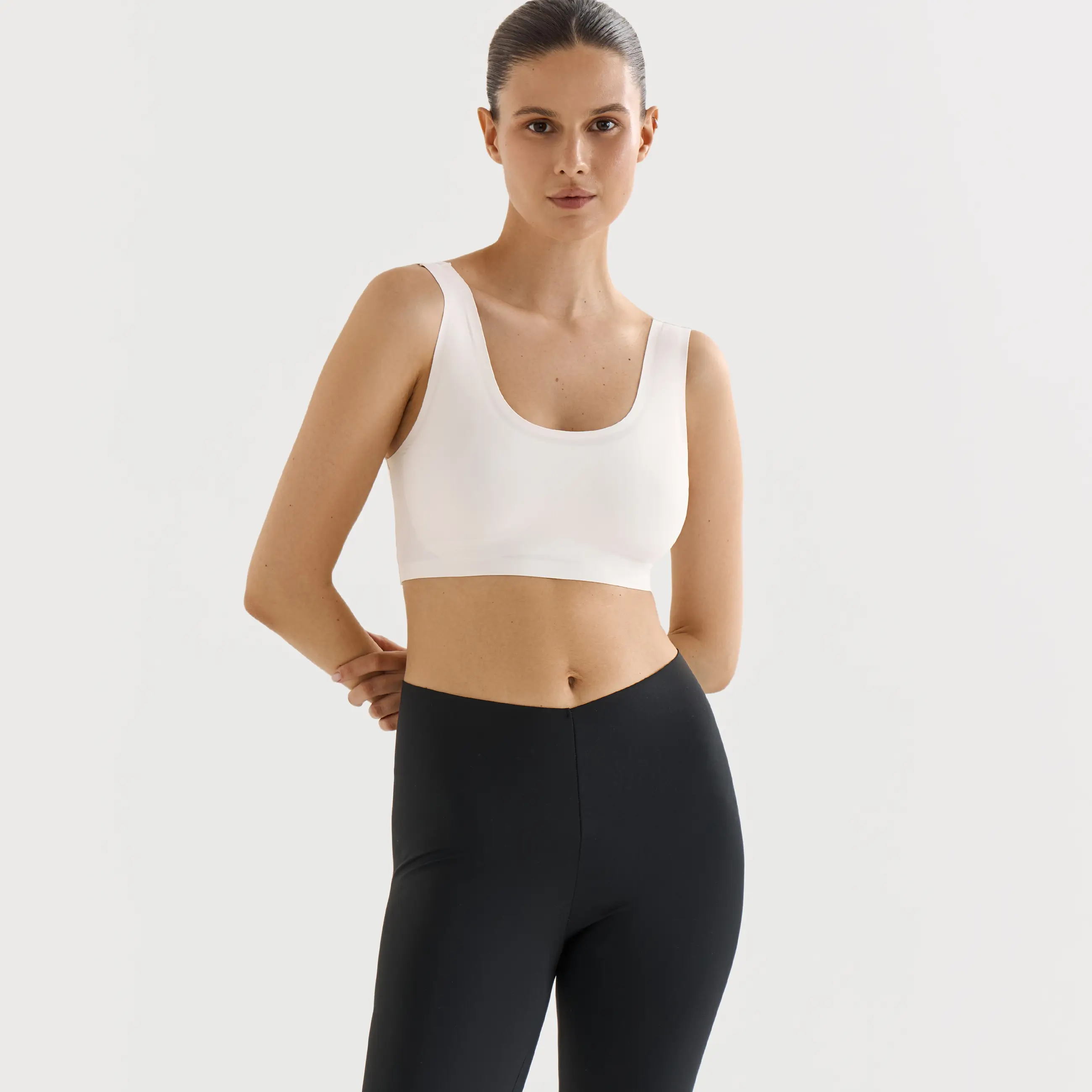 Bra-top, size L, nylon/spandex, milky, Kimberly