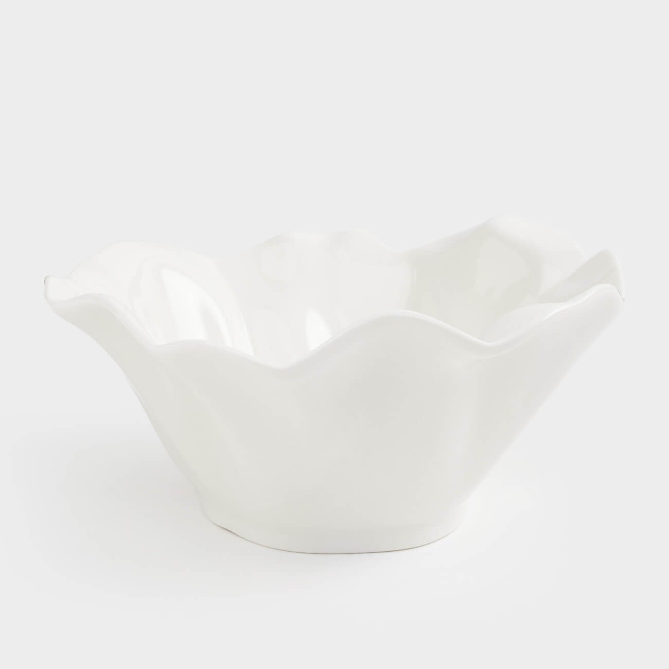 Salad bowl, 17x8 cm, 450 ml, porcelain N, milk, Crumpled effect, Crumple