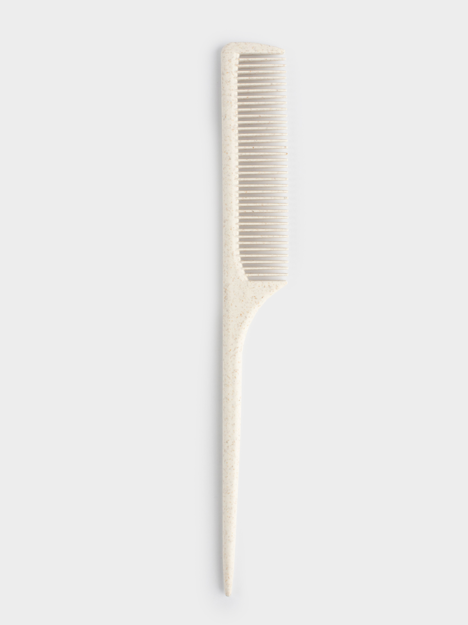 Hair comb, 23 cm, with a ponytail, vegetable fiber / plastic, Beige, Comb, image-1