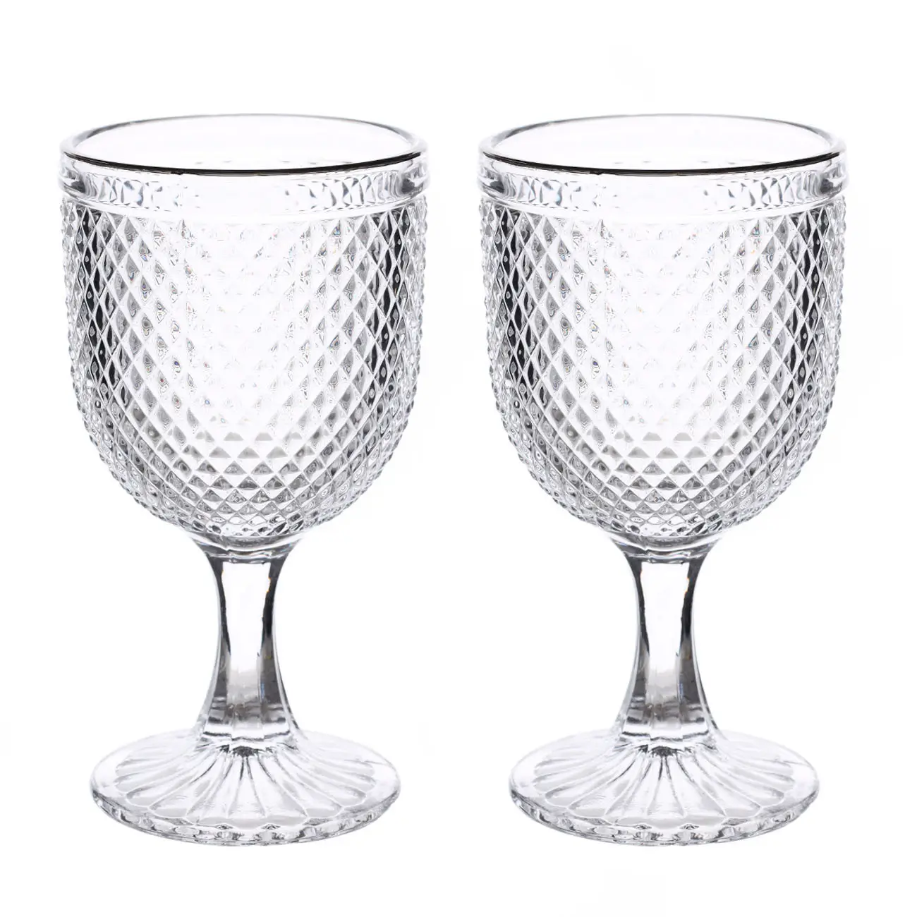 Drinking goblet glass, 300 ml, 2 pcs, glass R, with silver edging, Verona silver, image-0