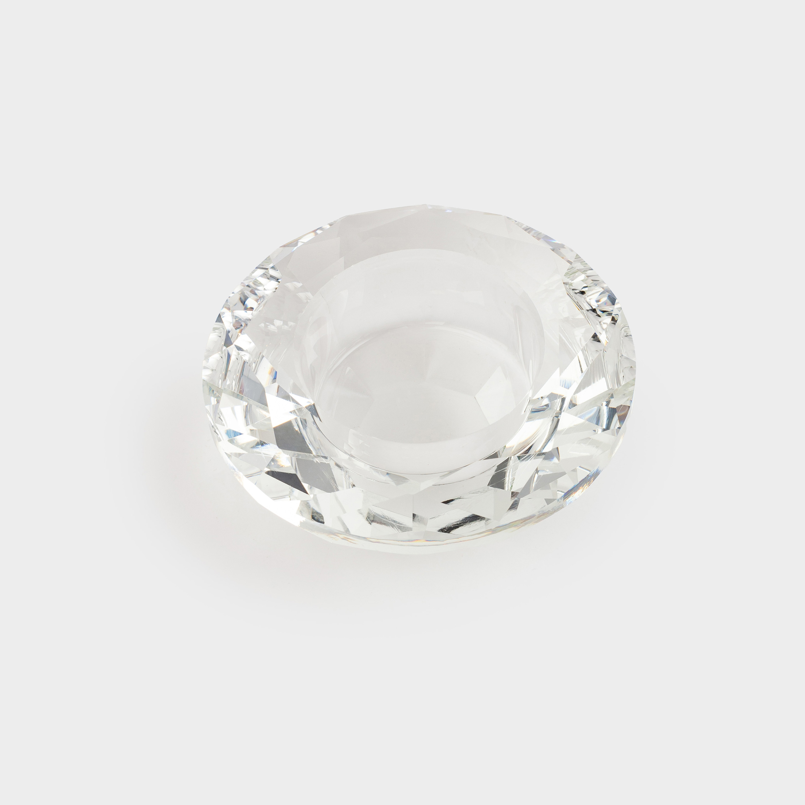 Candlestick, 7 cm, for a tea candle, Glass, Diamond, Diamond